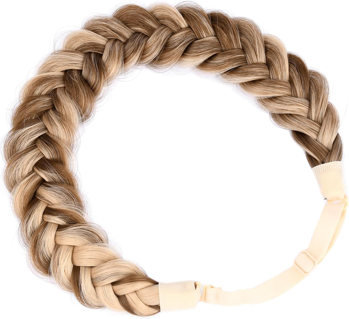 Gledola Messy Synthetic Hair Braided Headband Classic Chunky Wide Braided Headband (Highlighted) image number 4