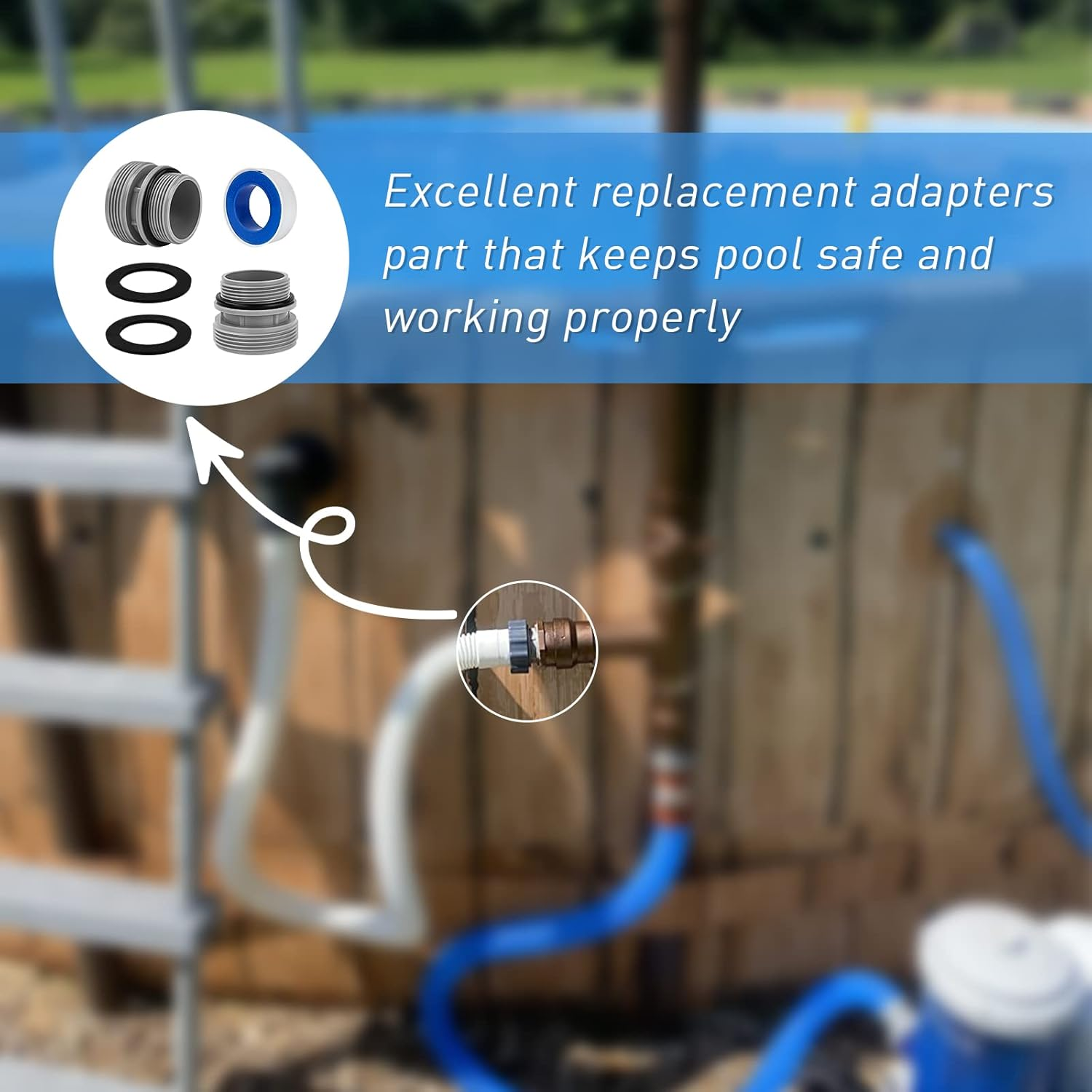 Hose Conversion Adapters Kit Compatible with Intex Coleman 4560 40Mm to 1 1/2 Inch Conversion Kit for Hayward Intex Pool Hose Connector Pool Pump Sand Filter above Ground Pools Part - 2 Pcs image number 4