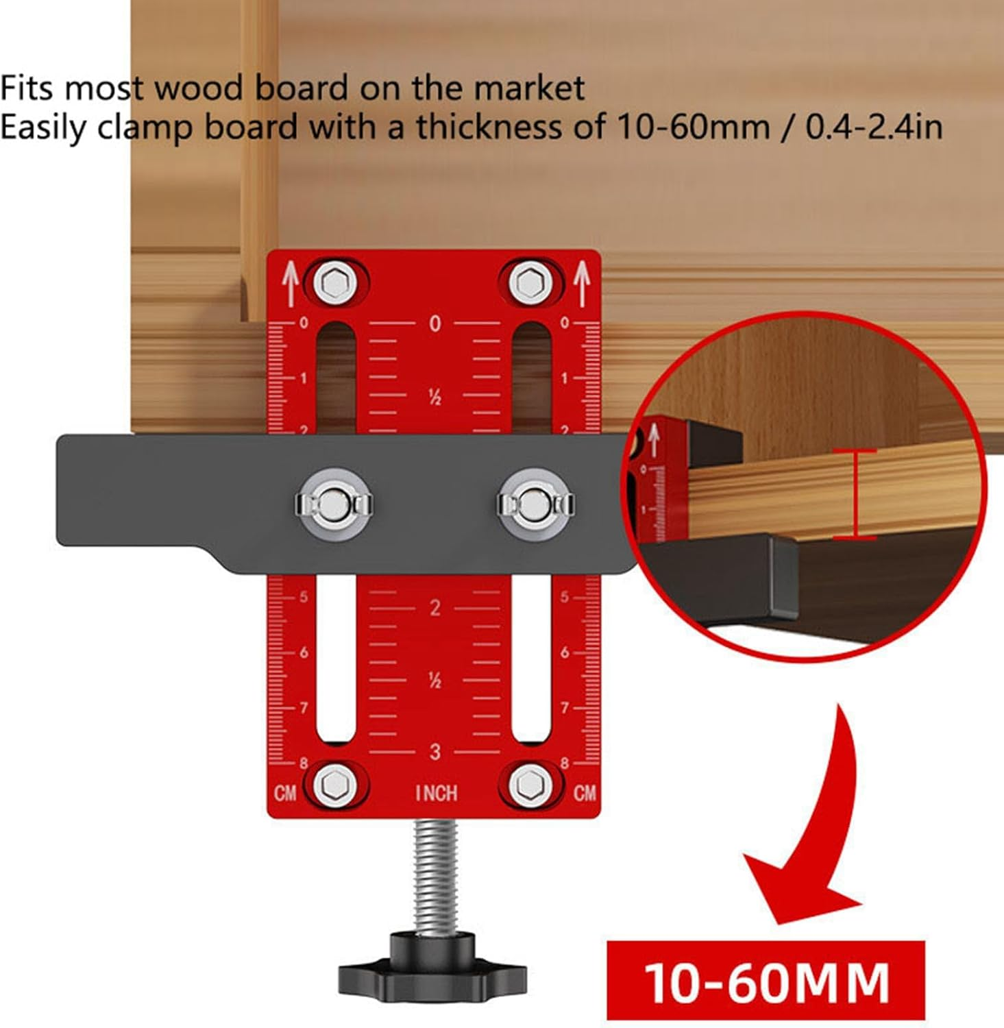 Cabinet Door Installation Positioner, Mounting Jig for Installing Cabinet Doors, Adjustable Aluminium Alloy Cabinet Door Positioning Tool, for Most Cabinet Doors image number 1