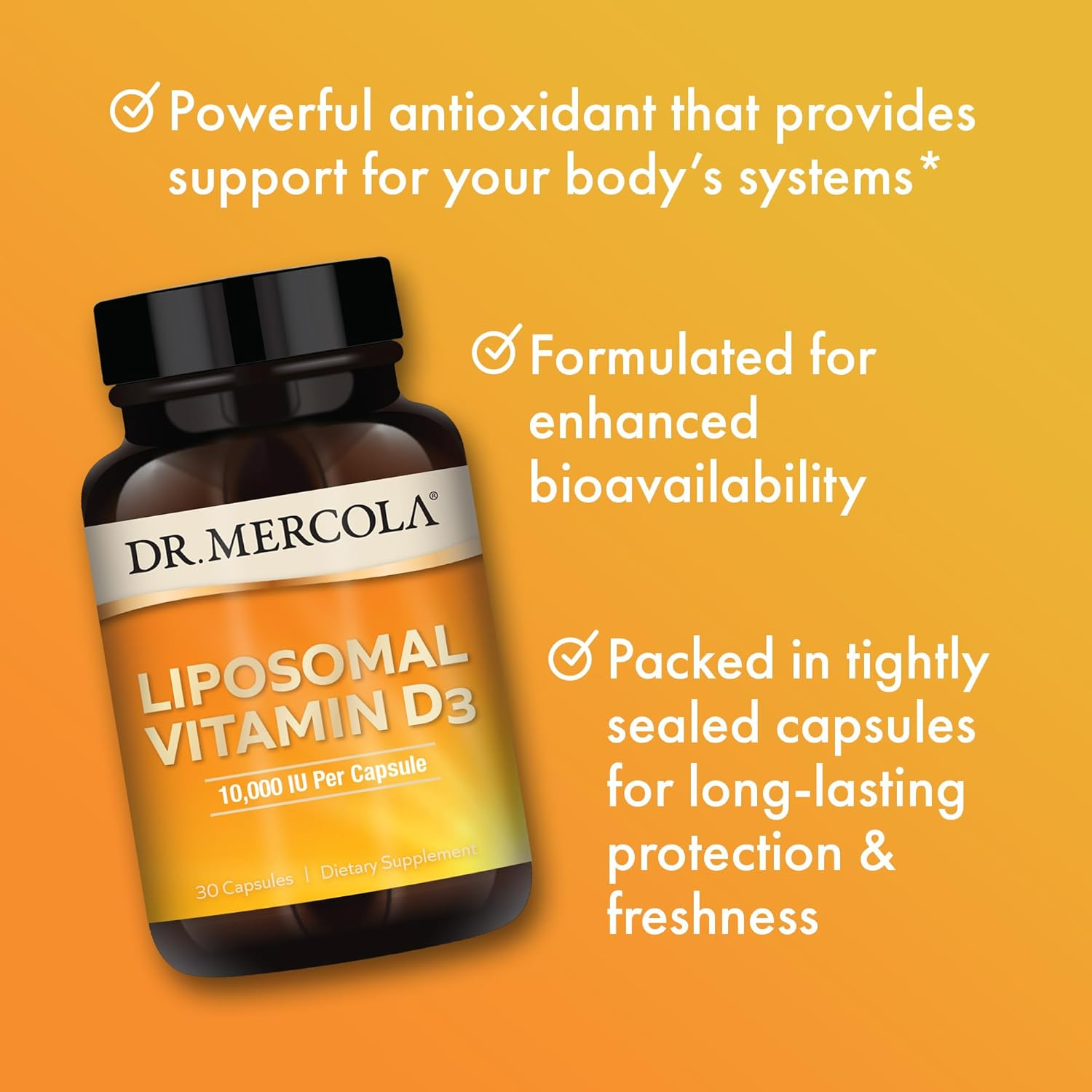 Dr Mercola Liposomal Vitamin D3 10 000 IU 30 Capsules