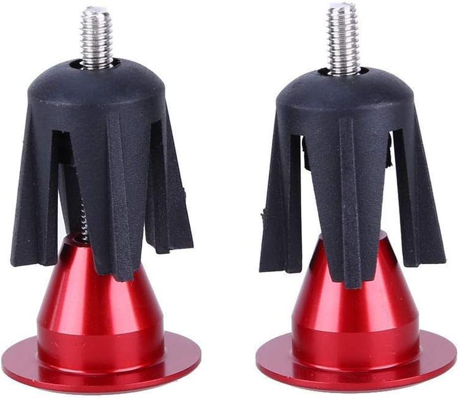 1 Pair Bar End Plugs Aluminum Handlebar End Caps - Handlebar Plug for Most Road, Mountain Bike (Red)