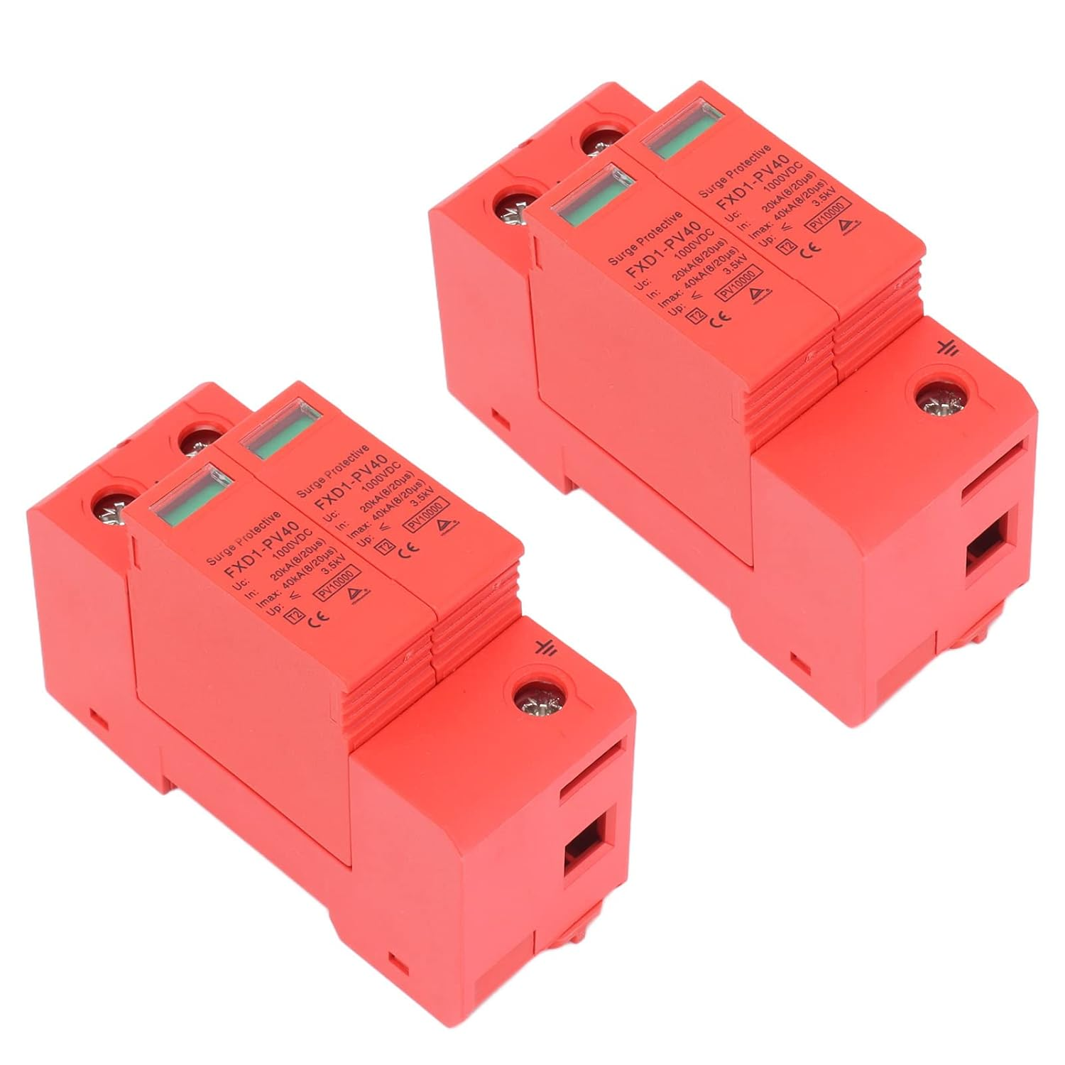 Hyuduo 2P SPD Protective Devices, 40Ka Maximum Discharge Current, Excellent Performance, Visual Window, PC Mystical/Fantasy Retardant Material, 2P Rail Installation, for 3.5Kv Voltage Level (#3) image number 3