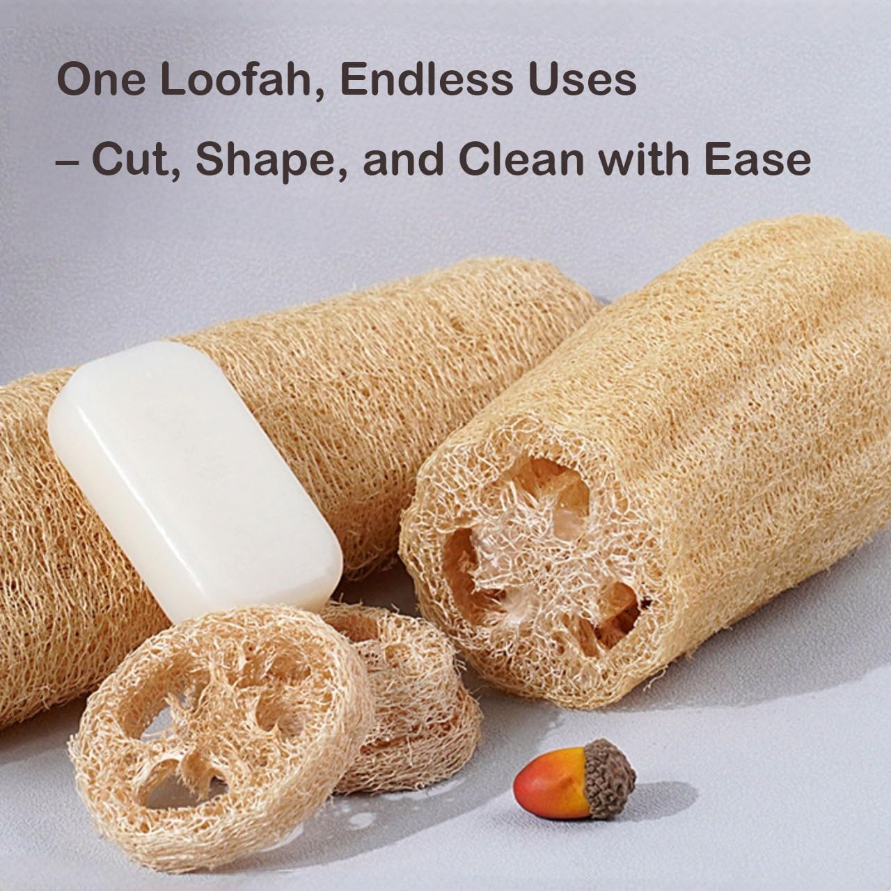 Catchu Whole Loofah Sponges Bursh, Quality Organic Luffa Softness Bath Shower, Cutability Natural Uncompressed Loofah Scrupper, Dish Clean Brush - Pack of 2