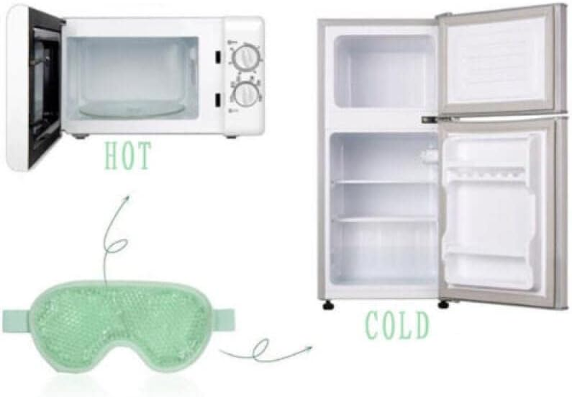 Gel Beads Eye Spa HOT/COLD MASK Reusable Cooling Ice Pack Pain Relief Tired Eyes, Adjustable Strap, Soft Lining, 19Cm X 9Cm - Pink image number 7