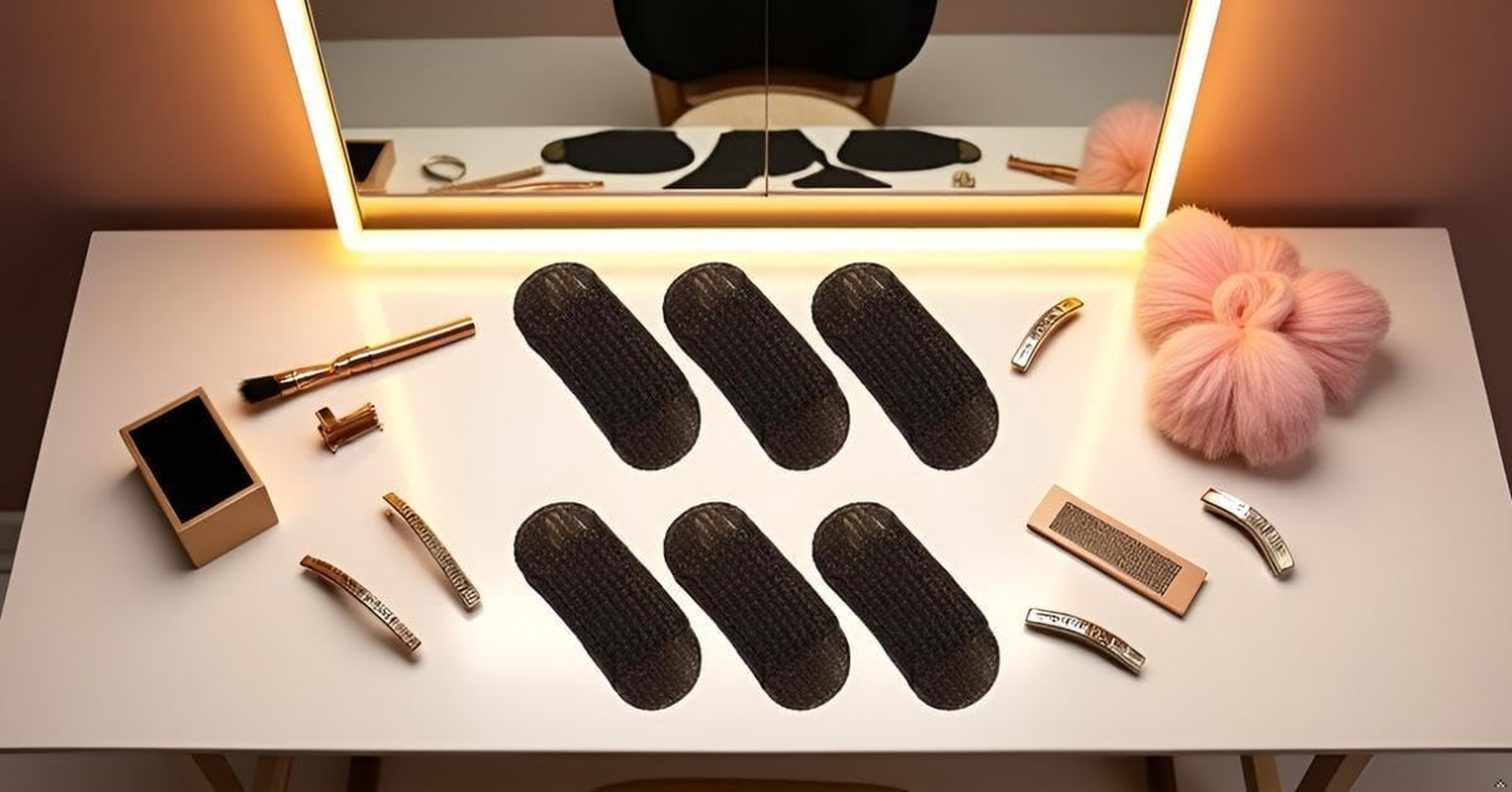 6PCS Sponge Volume Booster - Non-Slip Fluffy Base Inserts for Updos and Buns, Invisible Hair Thickening Pads for Thin (Home/Party/Wedding Styling Accessories) image number 1