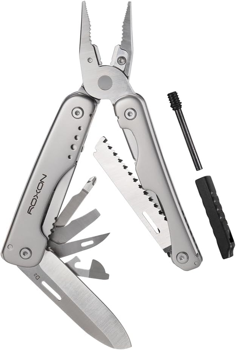 ROXON S803E Elite Flash Multitool with Strong Pliers, Flint Rod, Full-Size Lockable Blades for Outdoor Essential Survival Tool (D2 Blade) image number 5