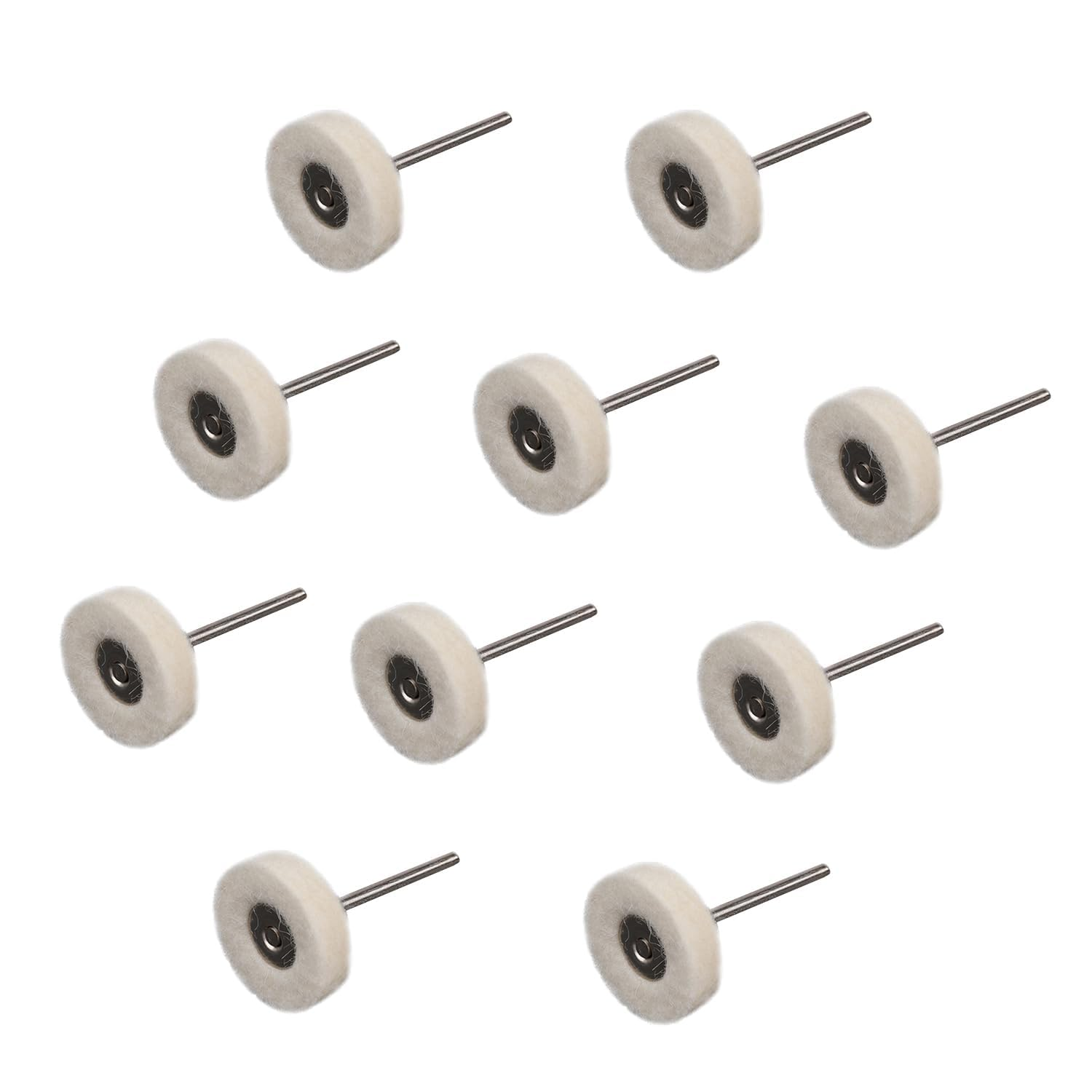 MJIYSGS 10Pcs T Shape Felt Polishing Buffing Wheel with Shank Wool Felt Polishing Pads for Burs Rotary Tool Drills Watch Jewelry (Shank 3Mm, Head OD 25Mm) image number 4