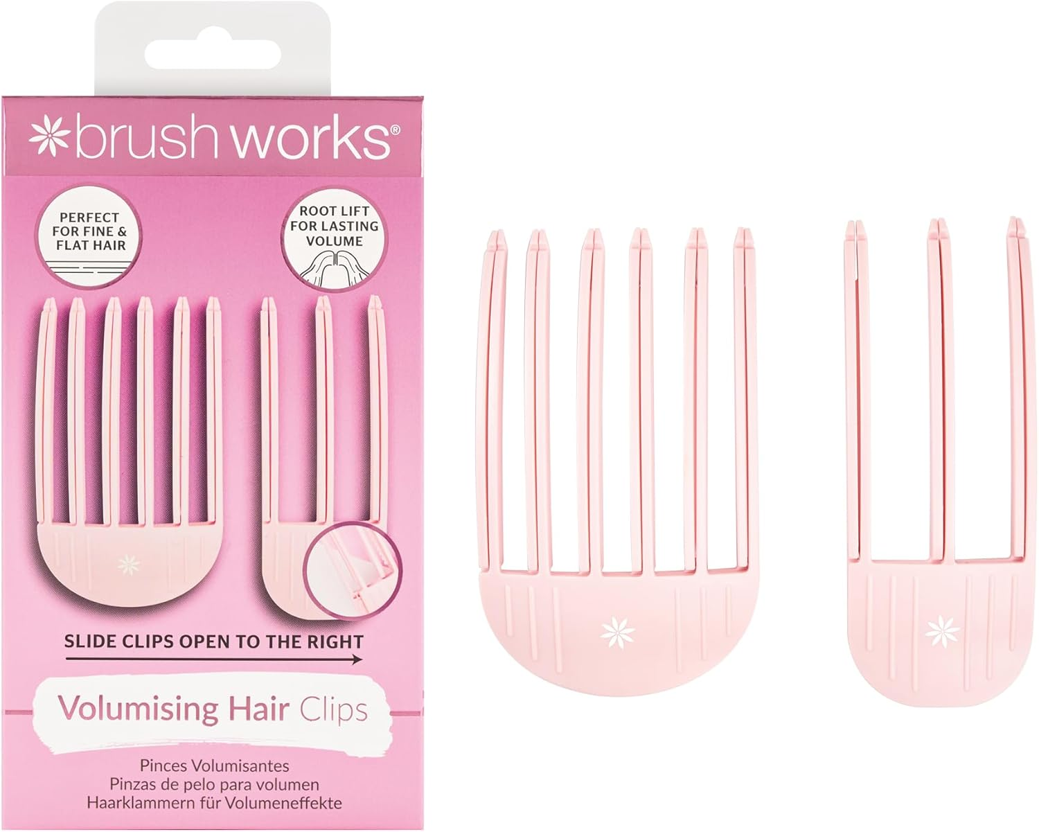 Brushworks Volumizing Hair Clips - Pack of 2, Create Instant Lift and Volume for Fine and Flat Hair, Perfect for Air Drying or Blow Drying, Secure Grip Tines, Lightweight and Easy to Use