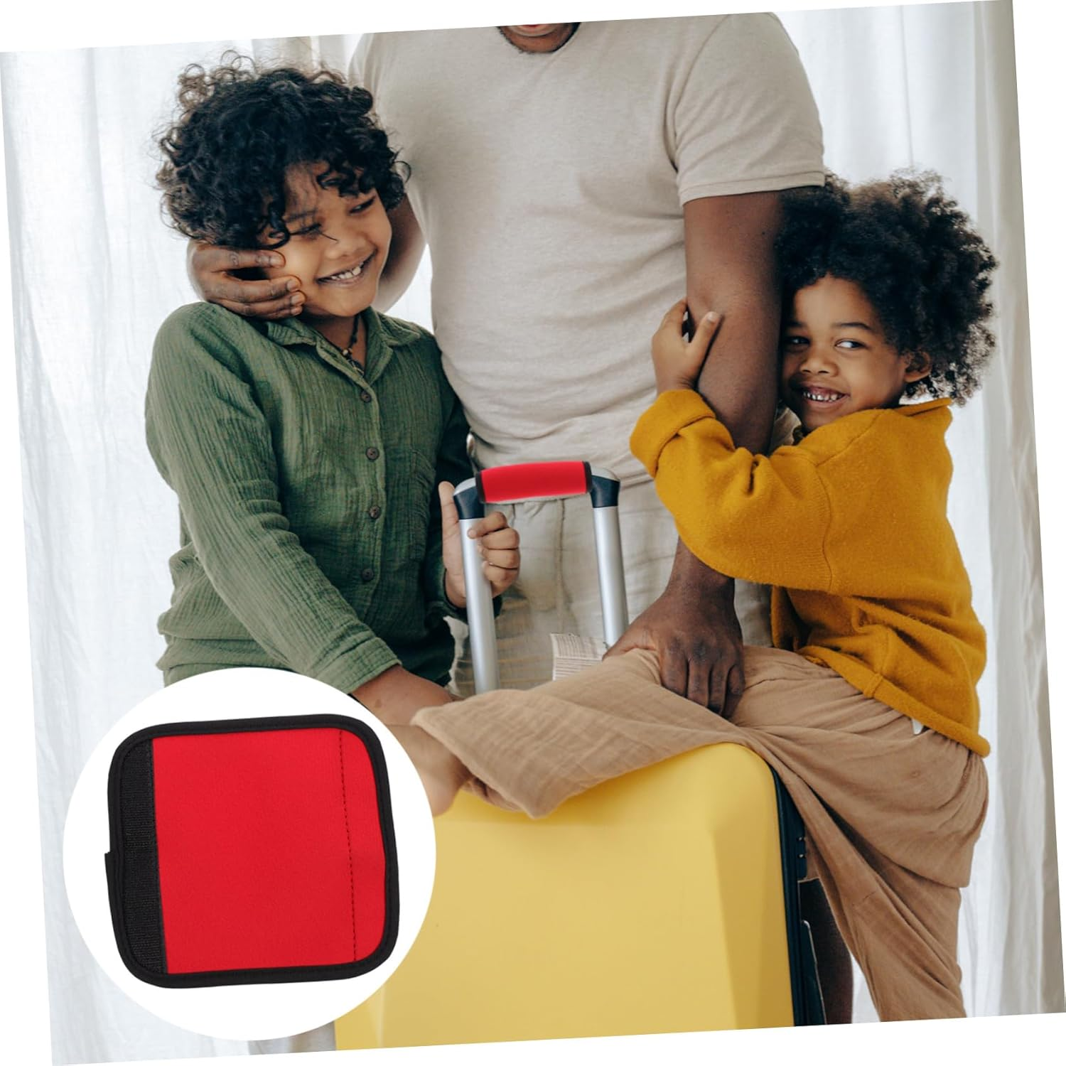 VALICLUD Neoprene Luggage Suitcase Handle Wraps with Adhesive Buckle Comfortable Protective Hand Grips for Travel Business Trips Camping Easy to Install and Multi-Functional Handle Covers image number 5