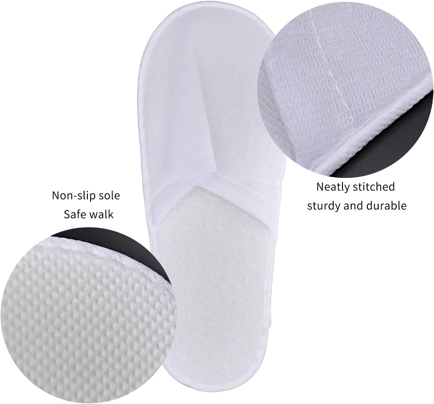Spa Slippers,Cotton Velvet Closed Toe Disposable Slippers,Non-Slip Slippers Fit Size for Men and Women for Hotel Home Guest Used image number 5