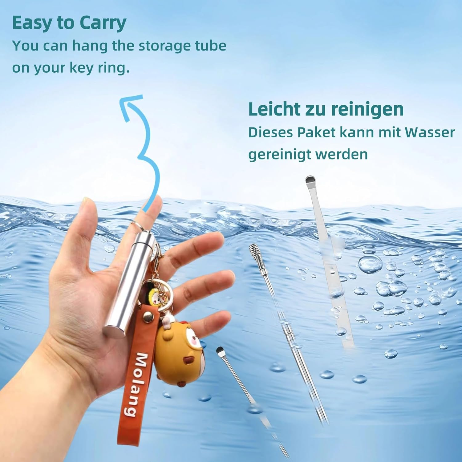 Aviation Grade Stainless Steel Ear Spoon,Earwax Remover Earwax Remover for Adults 10Pcs Earwax Cleaning Tool Ear Cleaner with Storage Container Ear Cleaner Suitable for Children Teenagers and Adults image number 5