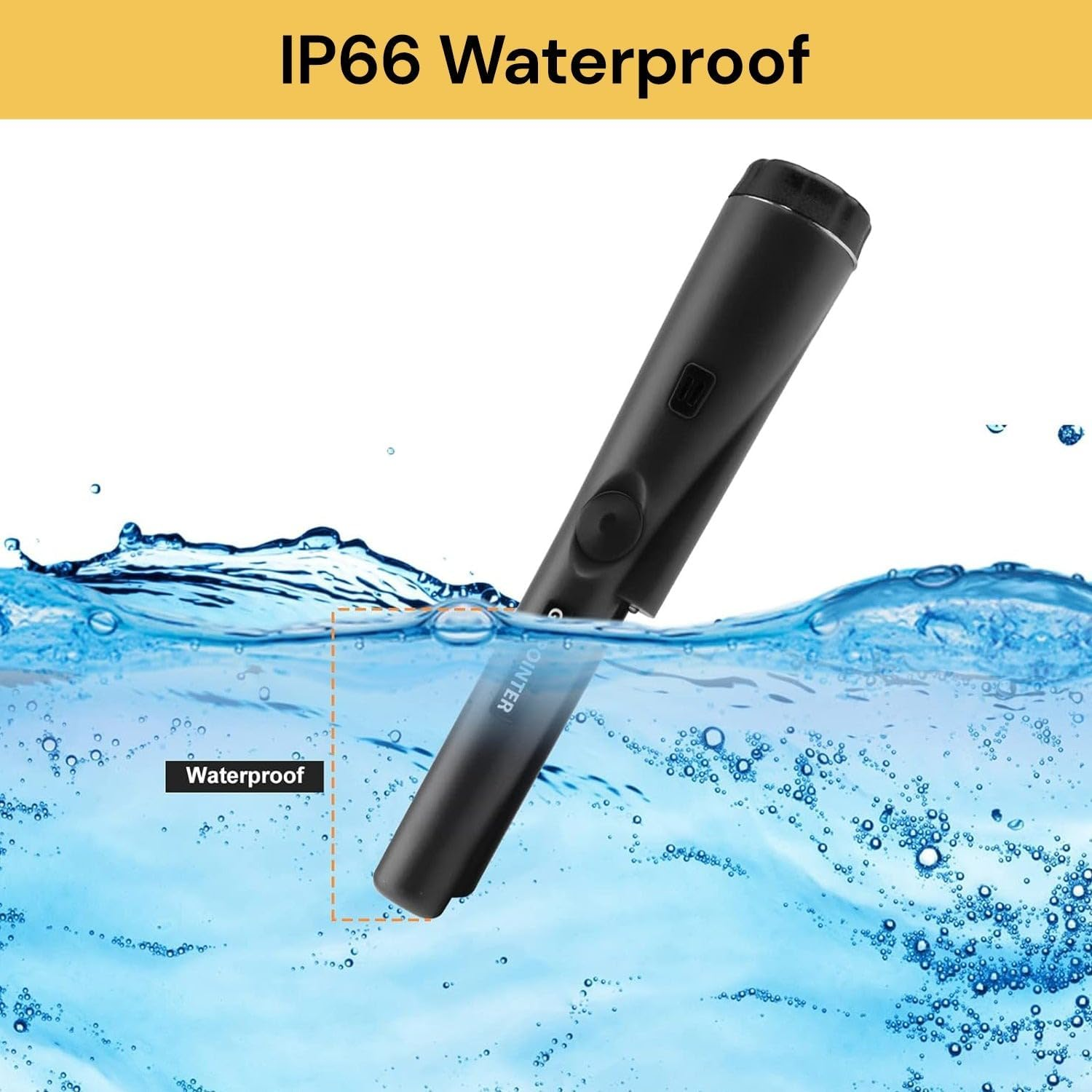 EZONEDEAL Portable Metal Detector, Positioning Detection Rod Manual Detection Handheld Waterproof Metal Detector Automatic Pinpointer Treasure Hunter (Black) image number 4