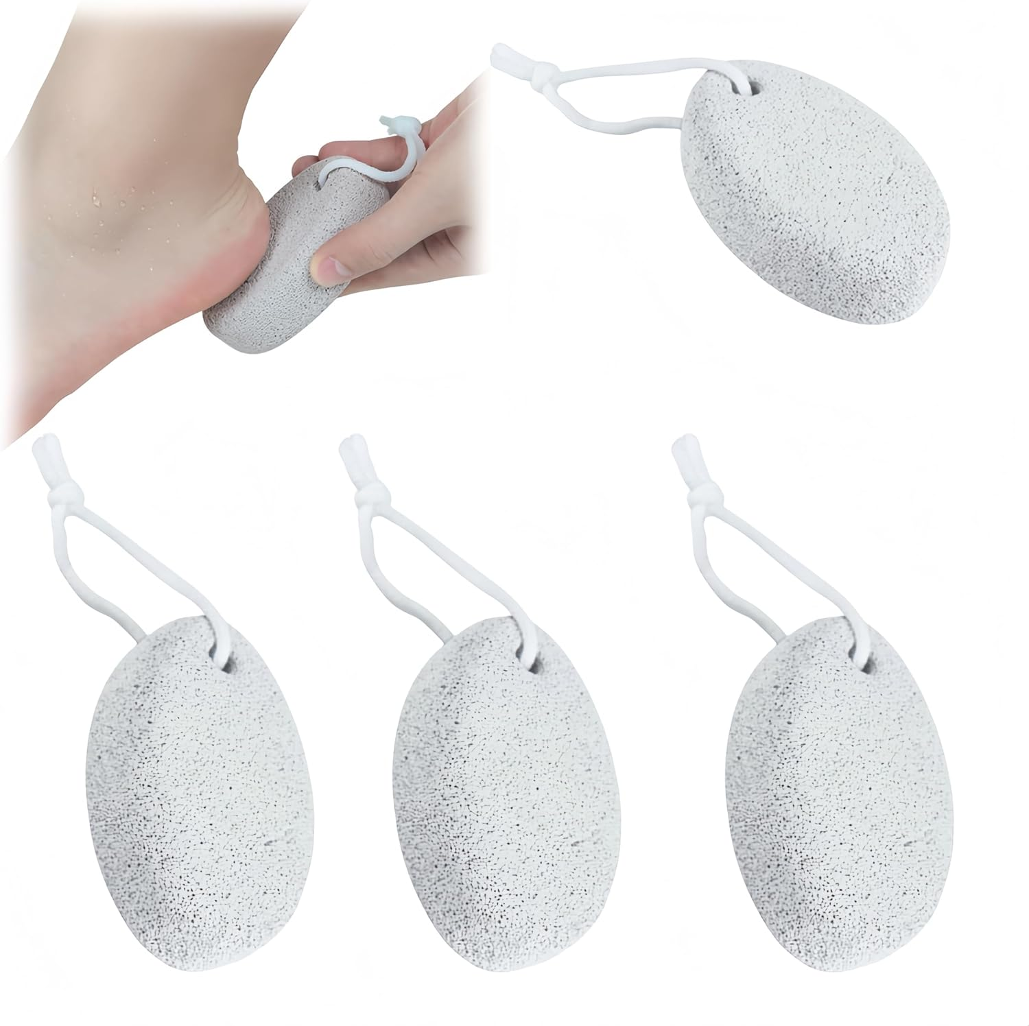 Ai-Oumleef Natural Pumice Stone for Feet, 4PCS Pumice Stone,Lava Pedicure Tools Hard Skin Callus Remover,Remove Dead Skin, Heels, Elbows, Hands image number 3