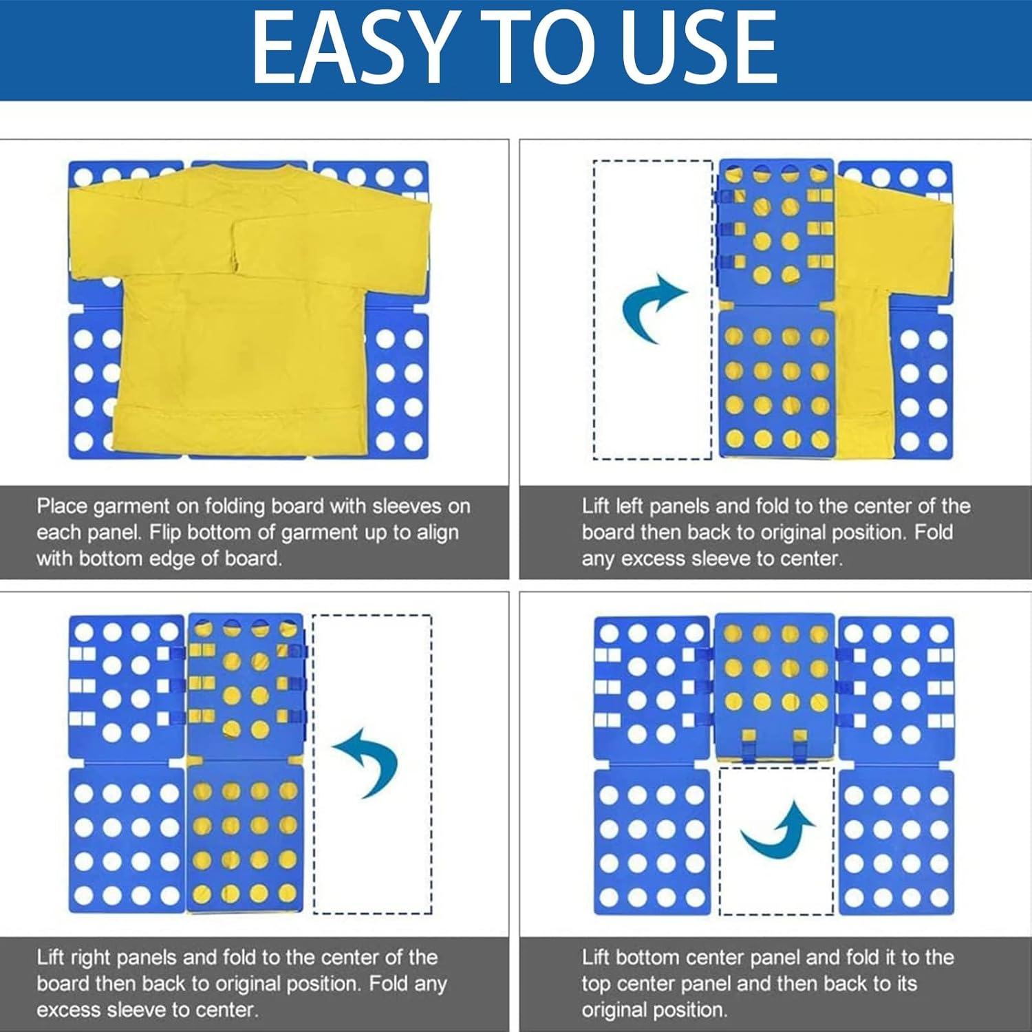 2 PCS Clothes Folding Board for Kid and Adult,T Shirt Folder Laundry Organizer Easy and Fast for Home Organization (B) image number 3