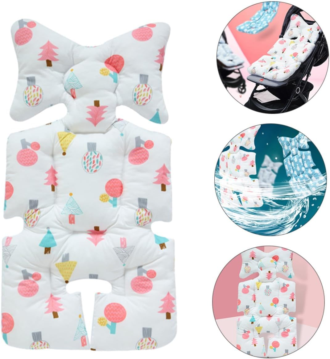 Breathable Stroller Cushion Pad Soft Cartoon Protector for Pushchair High Chair Seat Shock-Absorbing Padded Liner for Comfort and Safety Multifunctional Pram Cushion with Gentle image number 2