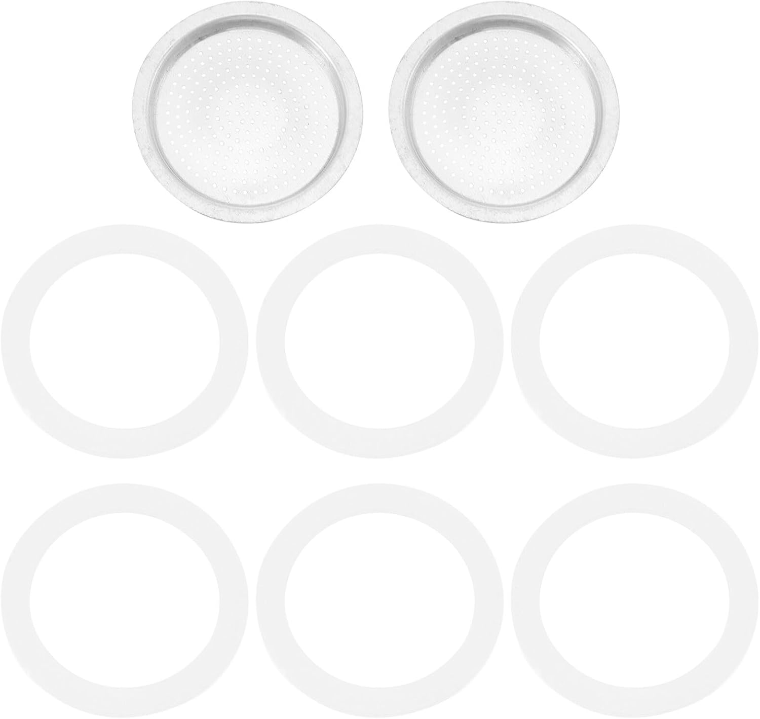 SHINEOFI 8Pcs Silicone Rings and Meshes Coffee Maker Accessories for Mocha Pot Flexible Heat Resistant Coffee Maker Parts for Espresso Machine