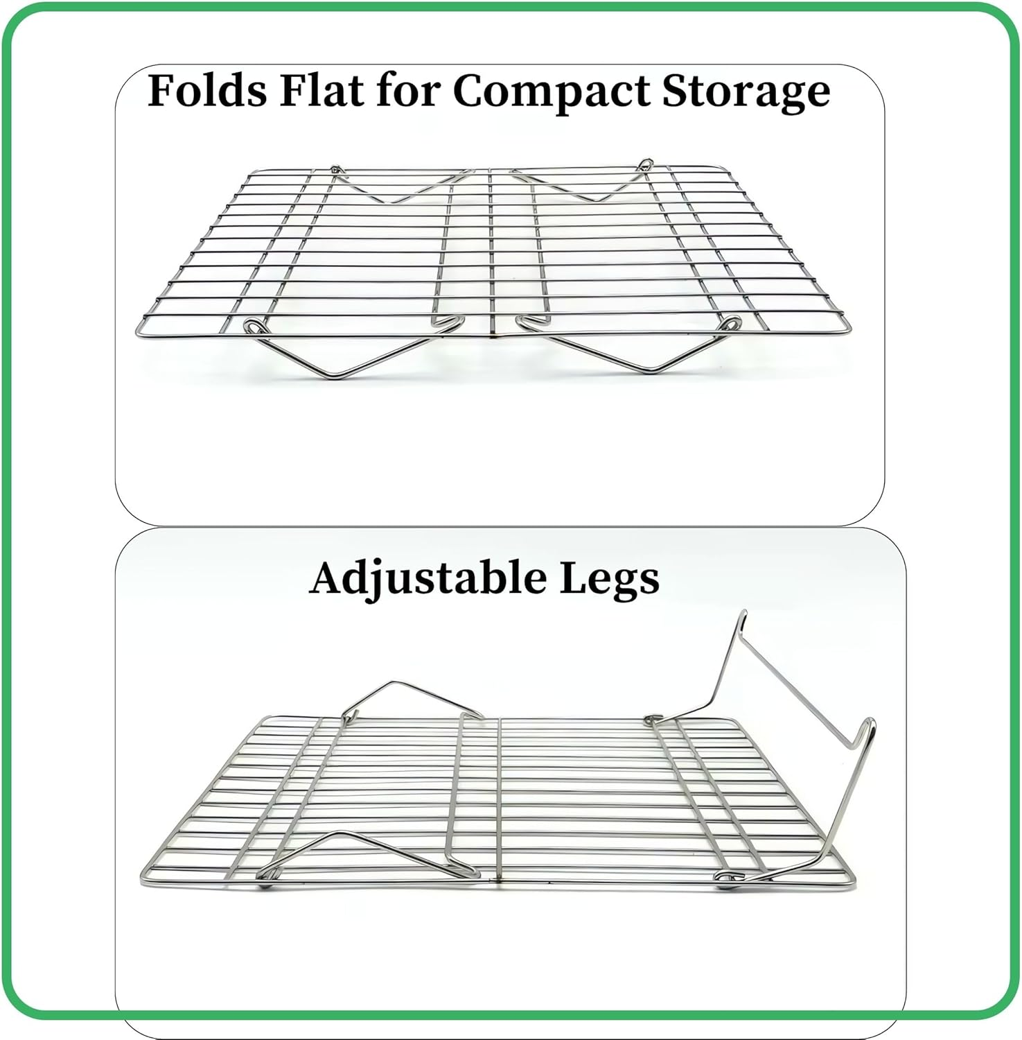 3-Tier 100% 304- Stainless Steel Cooling and Baking Racks, Oven Safe and Dishwasher Safe |Bonus Silicone Pastry Brush and Spatula image number 6