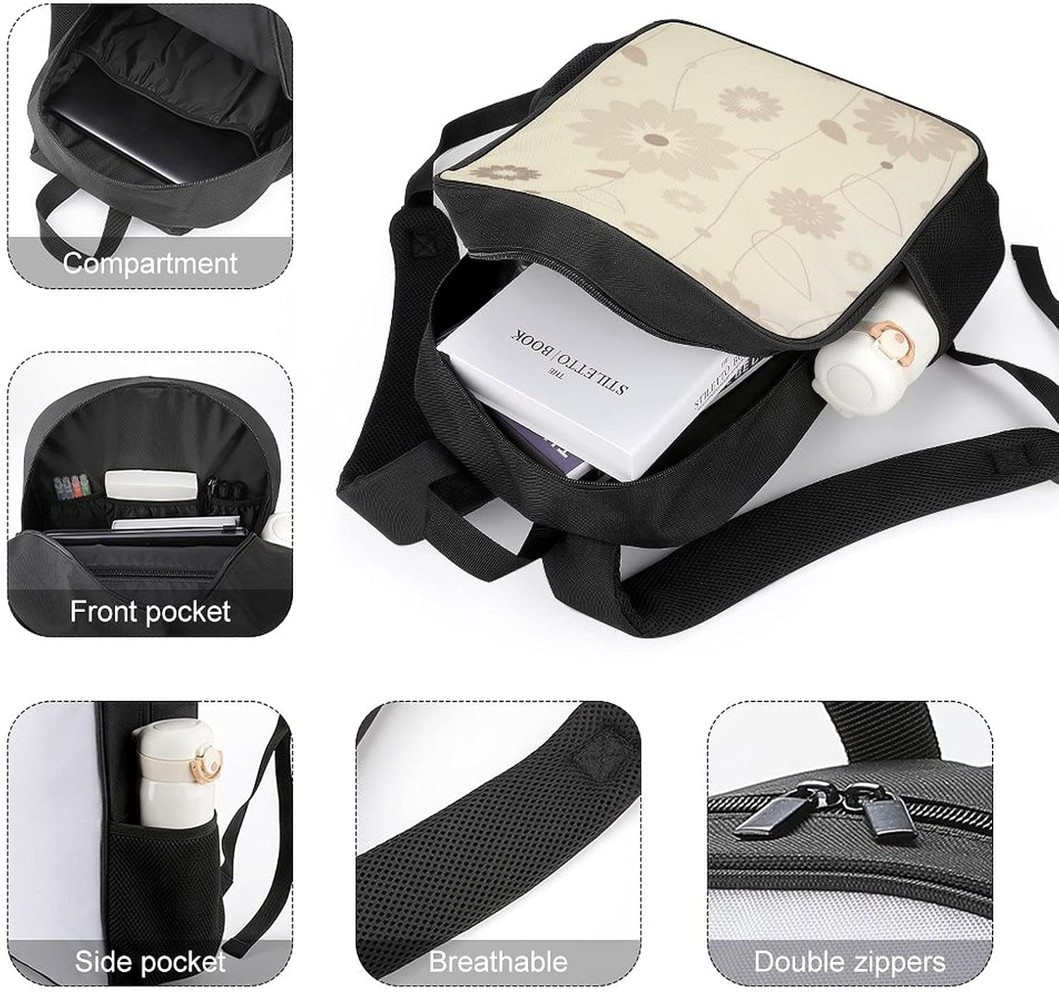 Waterproof Oxford Cloth Children'S Backpack Decoration Simple Pattern Cute Abstract School Backpack for Girls Boys Childrens image number 3