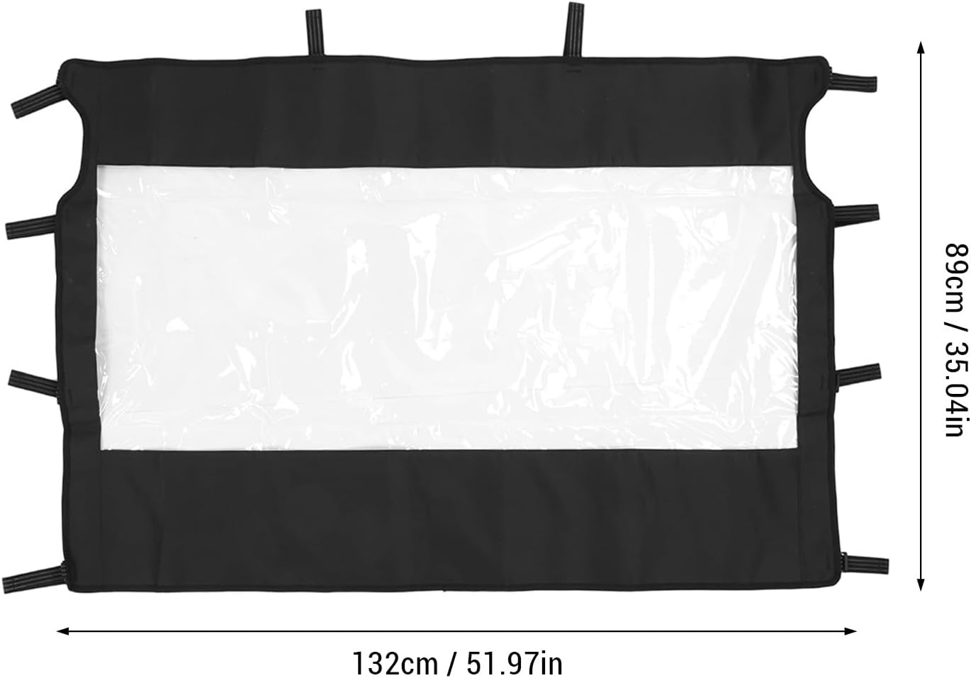 UTV Soft Rear Windshield Dust Panel, PVC Back Window Keep Wind Cover, All Weather Rear Windscreen Replacement for Rhino 450 660 700 Accessories image number 2