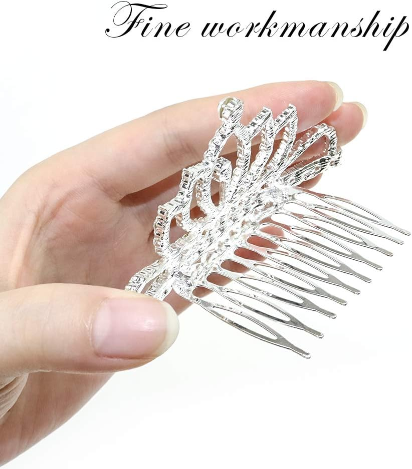 NODG 3 Pieces Silver Tiaras for Women - Princess Rhinestone Mini Crowns with Comb for Party Favors image number 1