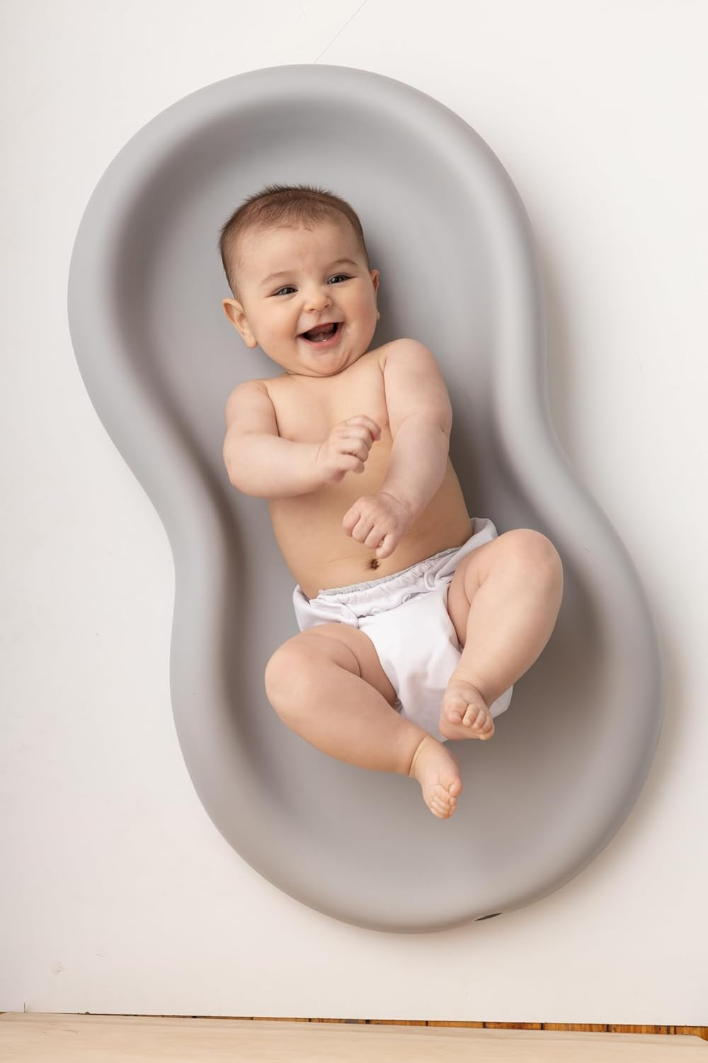 Keekaroo Peanut Changer Grey &ndash; the Original Made in USA Easy-To-Clean Changing Pad and the Only Shell over Foam, Fully Water Repellant