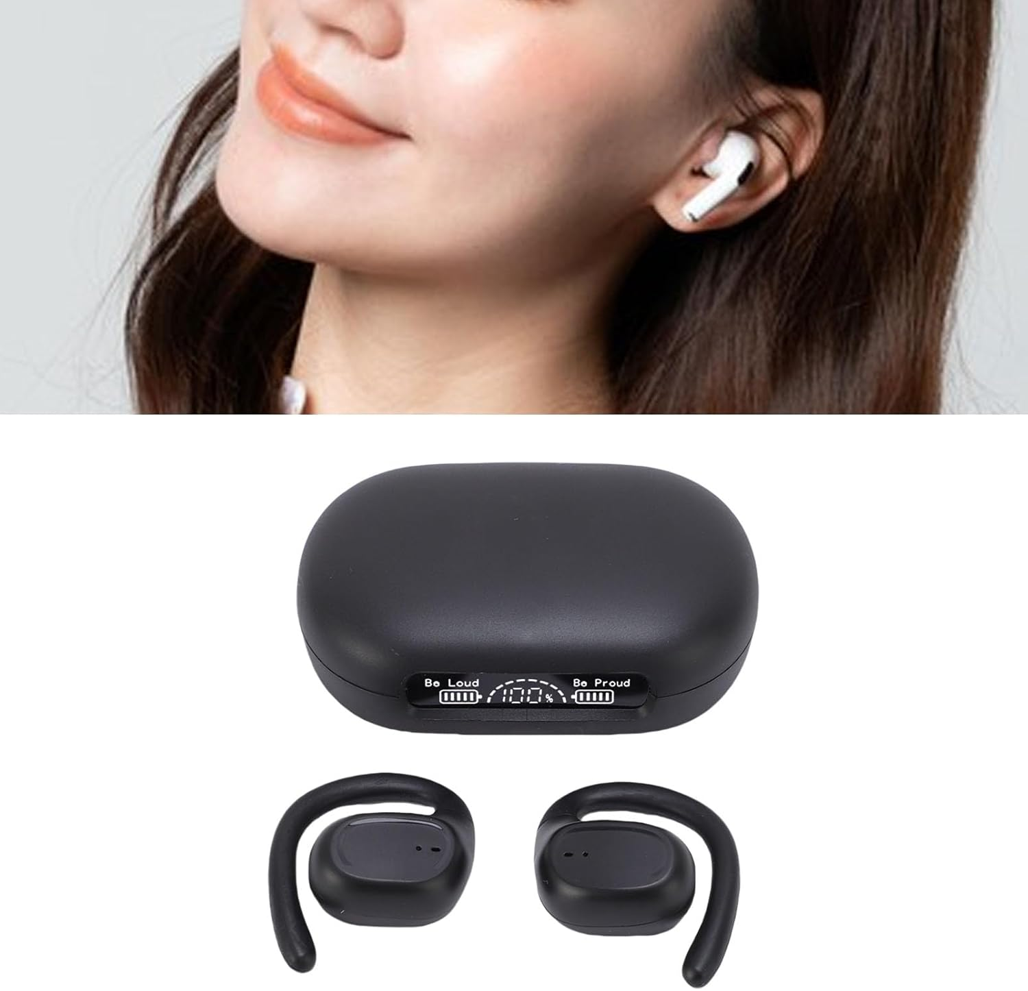 Diyeeni Earbuds, Noise Cancelling Wireless Earbuds with Dual Mic, 5.4 Chip Digital Display for Game Sound Visual Synchronization image number 3