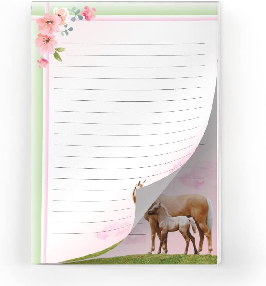 Junapack Girls Stationery Set Horse with Foal Horses Letter Pad with Envelope for Kids Pad A5 with 25 Sheets 15 Envelopes image number 4
