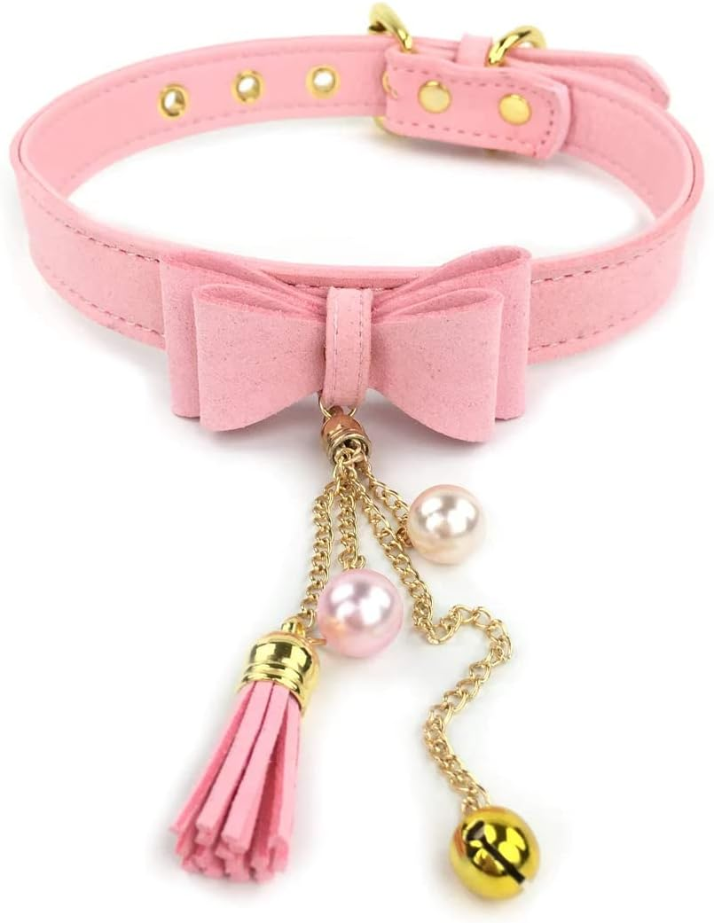 Bell Choker Collar Necklace Lolita Bow Collar Cat Kitty Velvet Necklace