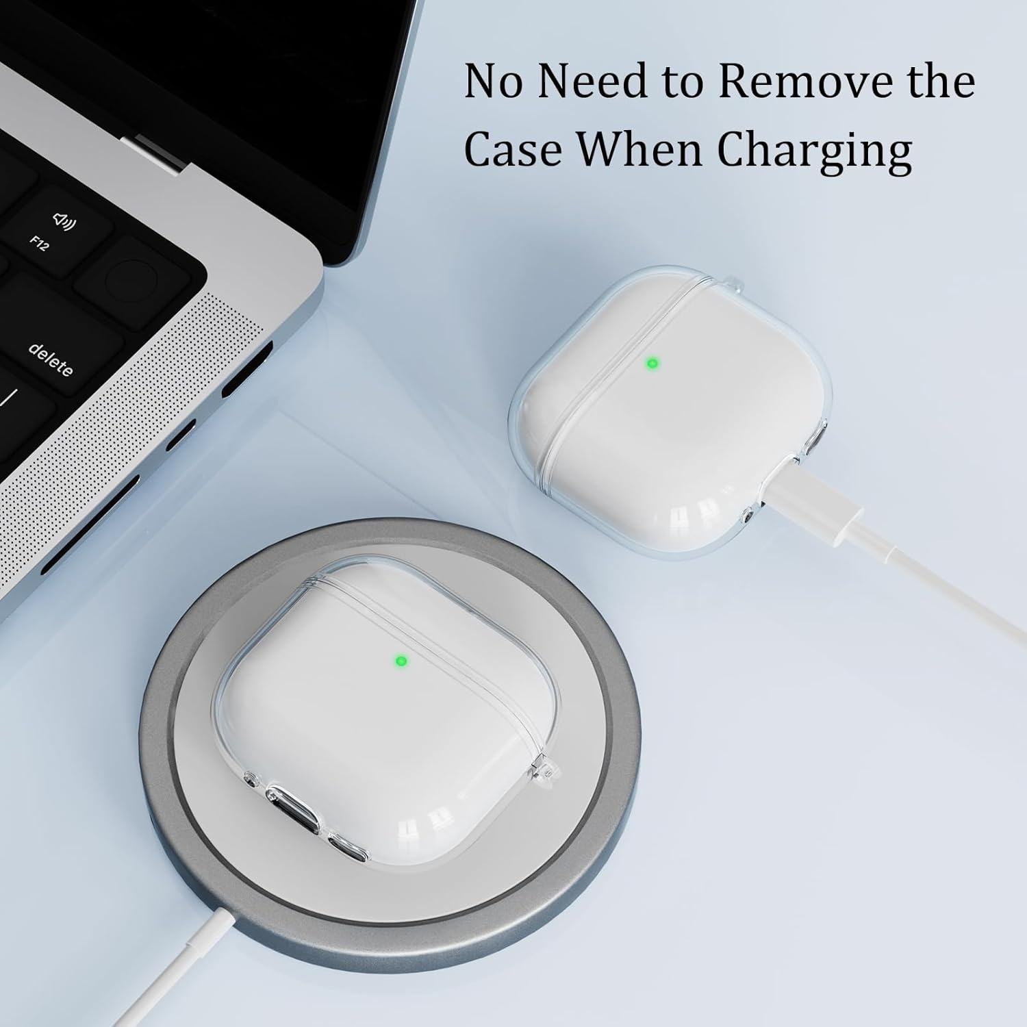 Leonids Case for Apple Airpods 4 Cover, Anti-Scratch TPU Clear Case with Key Chain for Apple Airpods 4(Not Fit for Airpods 3Rd/2Nd/1Th) (Clear) image number 1