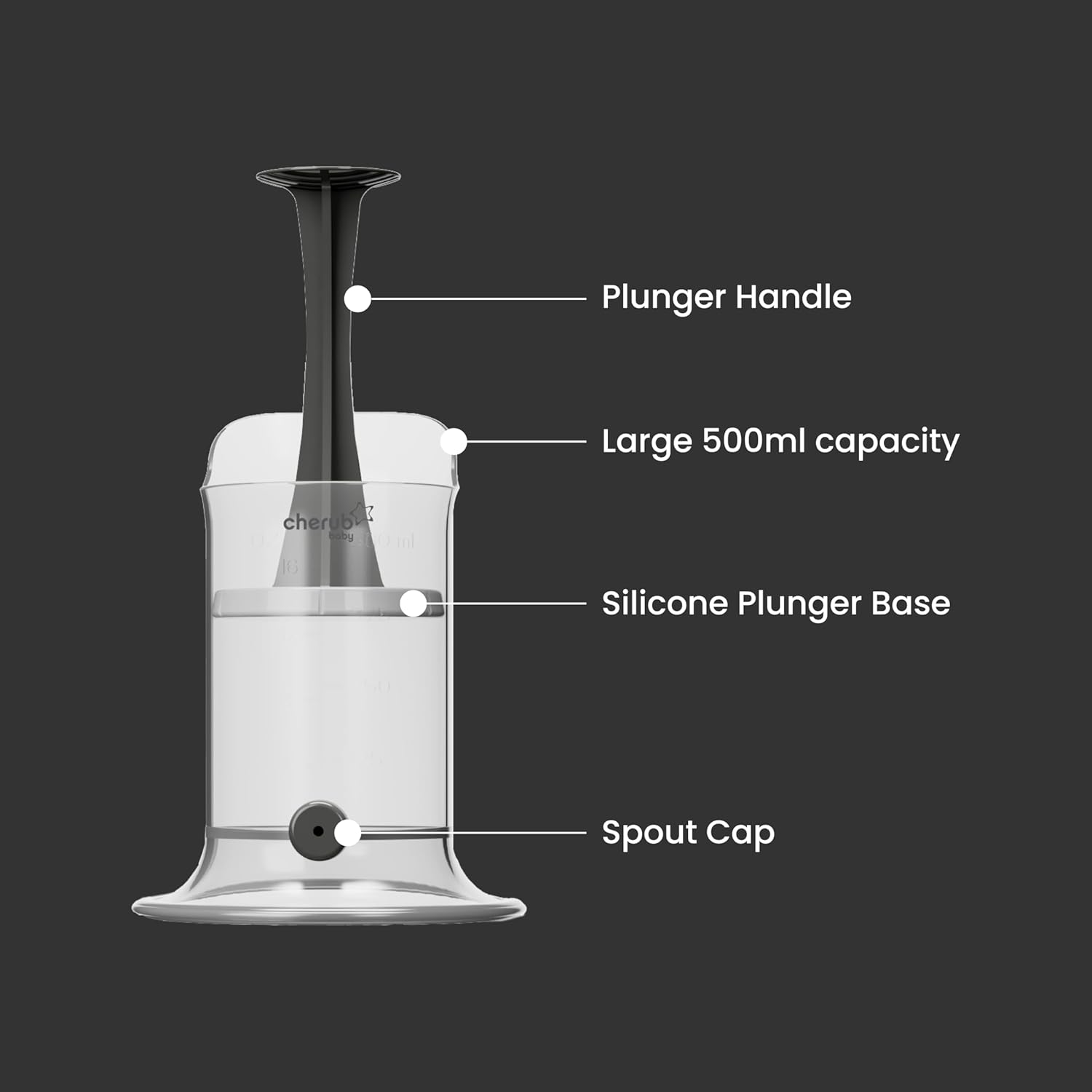 Cherub Baby Reusable Puree Pouch Filling Station 500ML for Reusable Food Pouches | No Mess Baby Food Prep System | Batch Cooking Essential | Easy Fill Puree Maker Accessory image number 3