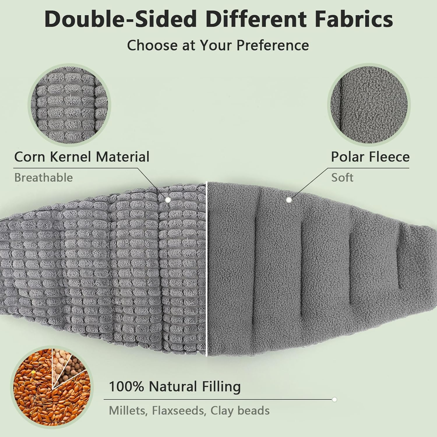 Aroma Season Microwavable Heat Pack for Lower Back, Large Microwavable Heat Wrap for Waist Stomach with Adjustable Strap, Gifts for Family Friends(Grey) image number 6