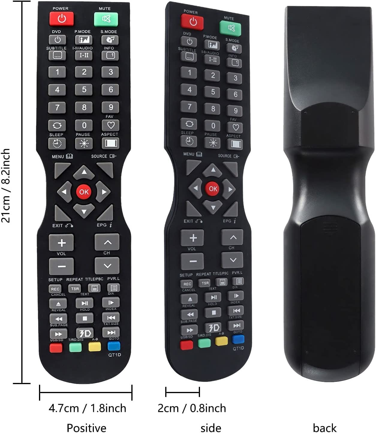 Replacement Remote Control for SONIQ QT1E, QT155, QT166, QT138 &ndash; Compatible with SONIQ TV Models E55V13A, E55V14B with Home Button image number 4