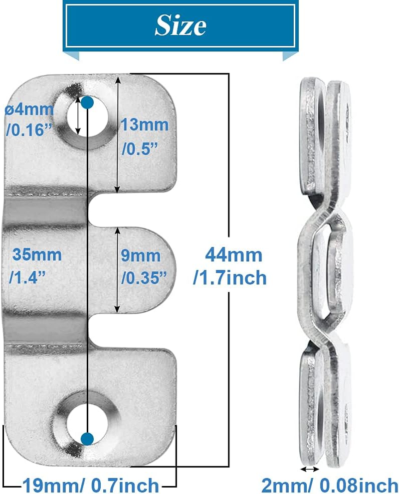 Bestgle 30 Pcs (15 Pairs) Wall Mount Buckle Bracket, Stainless Steel Interlocking Photo Frame Hanging Hook Hangers Buckle Insert Fittings for Mirror Picture Photo Painting image number 6