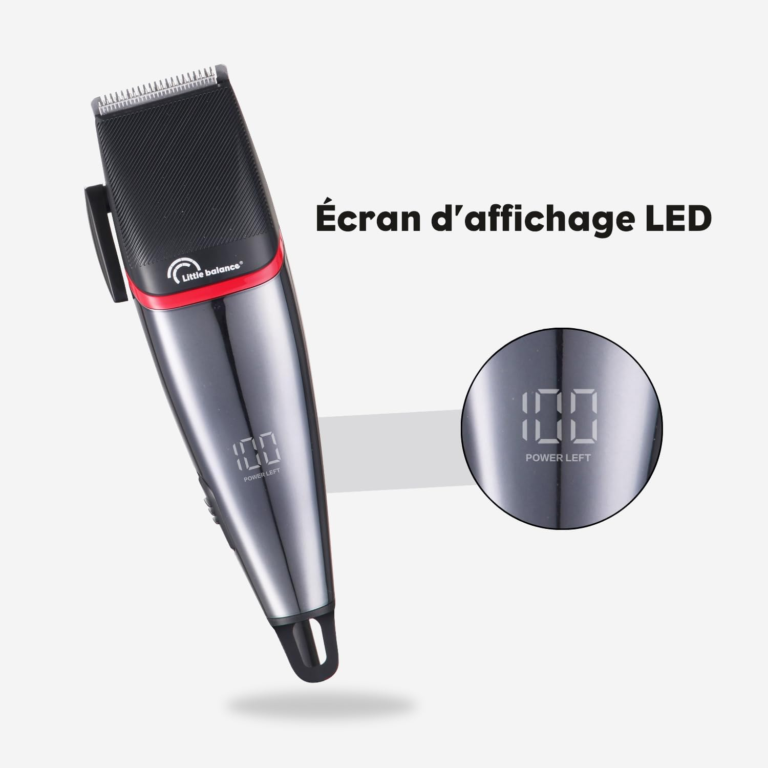 LITTLE BALANCE 8804 Easy Performance Hair Trimmer for Men, 2.5 Hours Runtime, USB-C Charging, LED Display, 8 Attachments, 4 Length Settings, Black image number 1