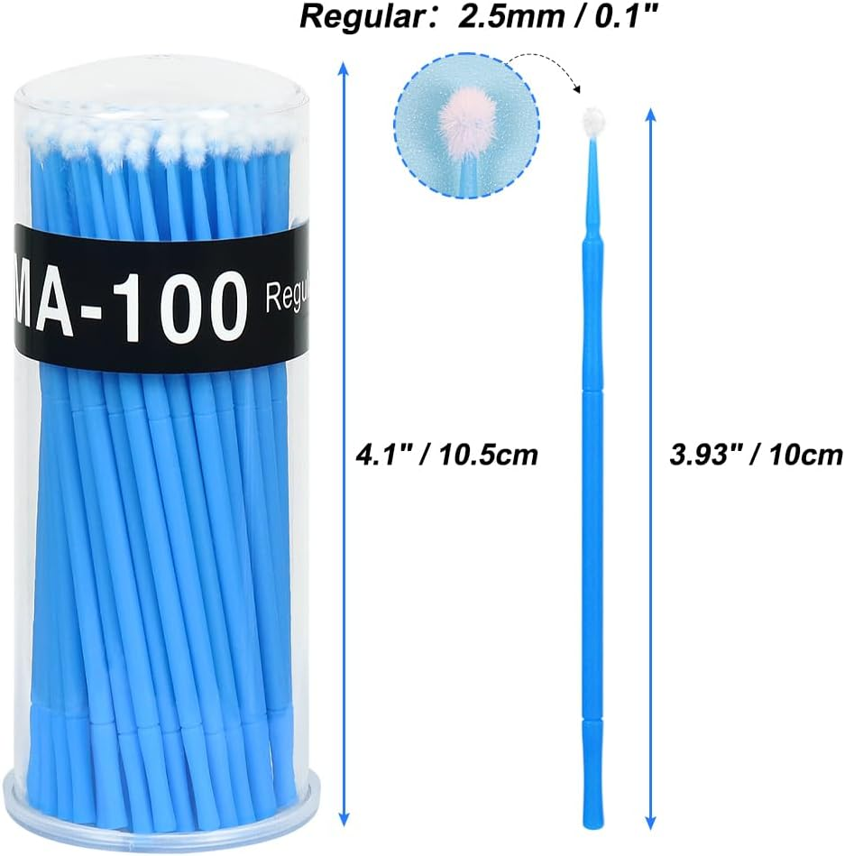 Shintop 400Pcs Disposable Micro Applicators Brushes Great for Dental/Oral/Makeup (Blue, 2.5Mm) image number 2
