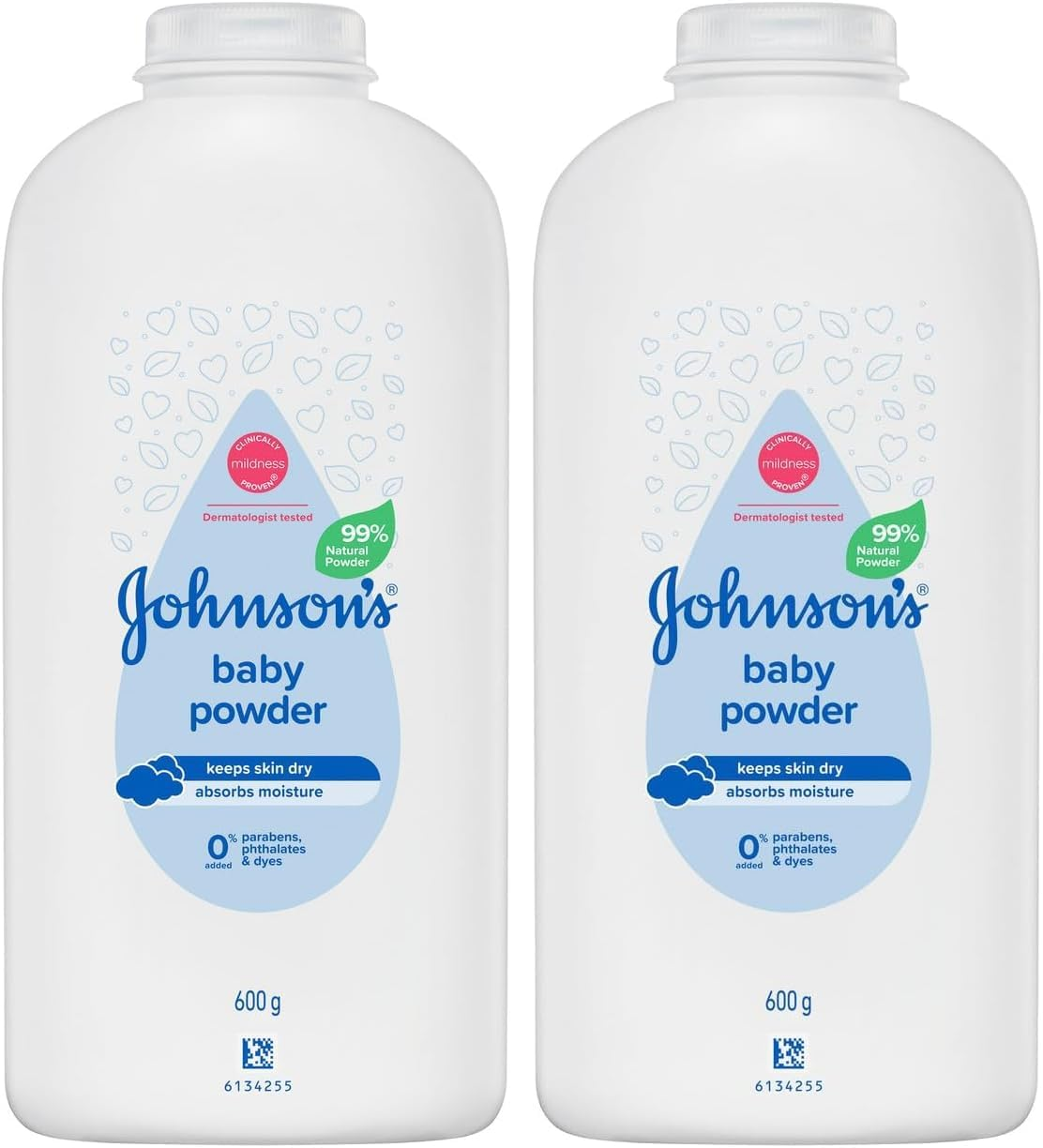 Johnson&rsquo;S Baby Pure Cornstarch Moisture Absorbing Baby Powder 600G|99% Natural, Plant-Based Cornstarch |Keep Skin Dry and Soft, Preventing Heat Rash and Chafing|Suitable for Both Adults and Babies image number 1
