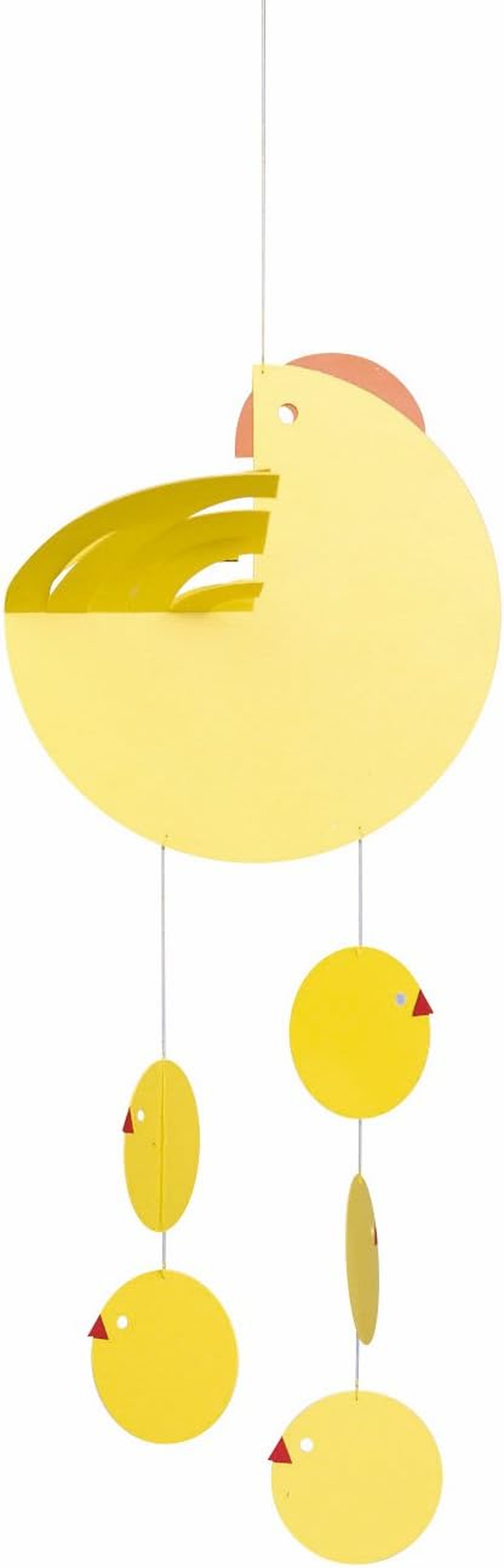 Flensted Mobiles Easter Mother Hen Yellow Hanging Mobile - 16 Inches - Plastic
