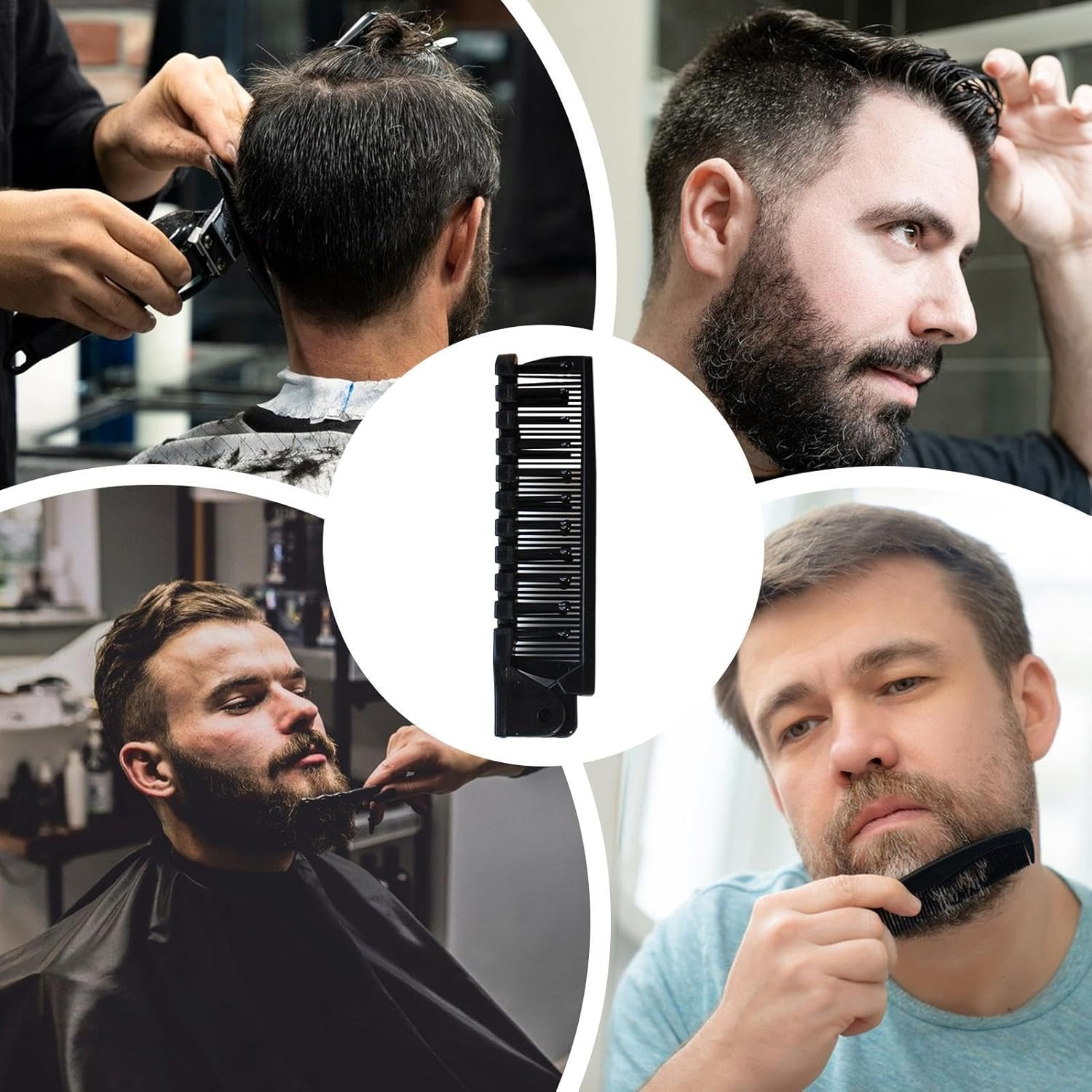 Foldable Hair Comb for Men - Folding Comb for Women, Portable Folding Comb | Double Head Massage Hairbrush, Double Headed Massage Hairbrush - Makeup Styling Tool, Compact Fine Tooth Comb, anti Static image number 3