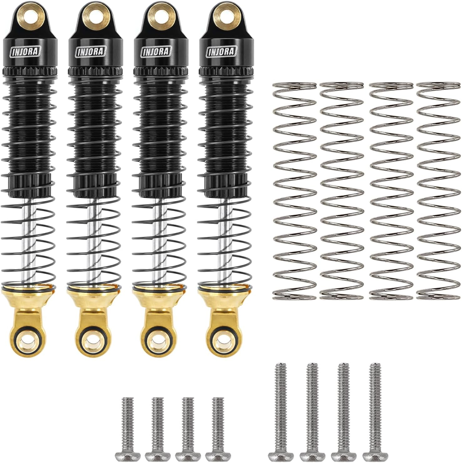 INJORA 59Mm Shocks Long Threaded-Brass & Aluminium Shock Absorber Oil Damper for TRX4M TRX4MT 1/18 RC Crawler Upgrade