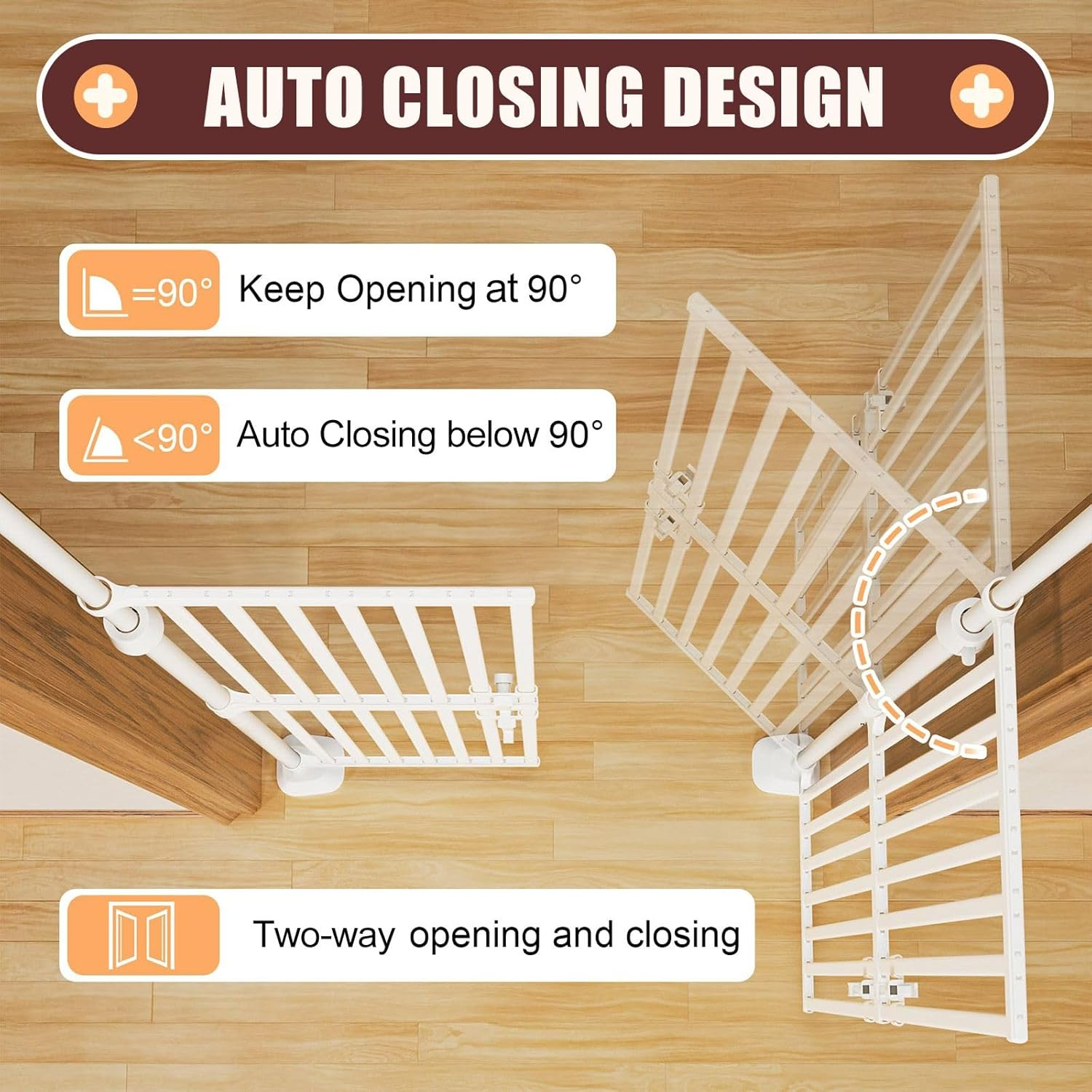 Pet Scene Safety Gate Extra Tall 185CM Height for Pet Dog Cat, Retractable Safety Fence Enclosure Barrier Safe Guard Fencing for Doorway Stairs 190 to 250Cm image number 3