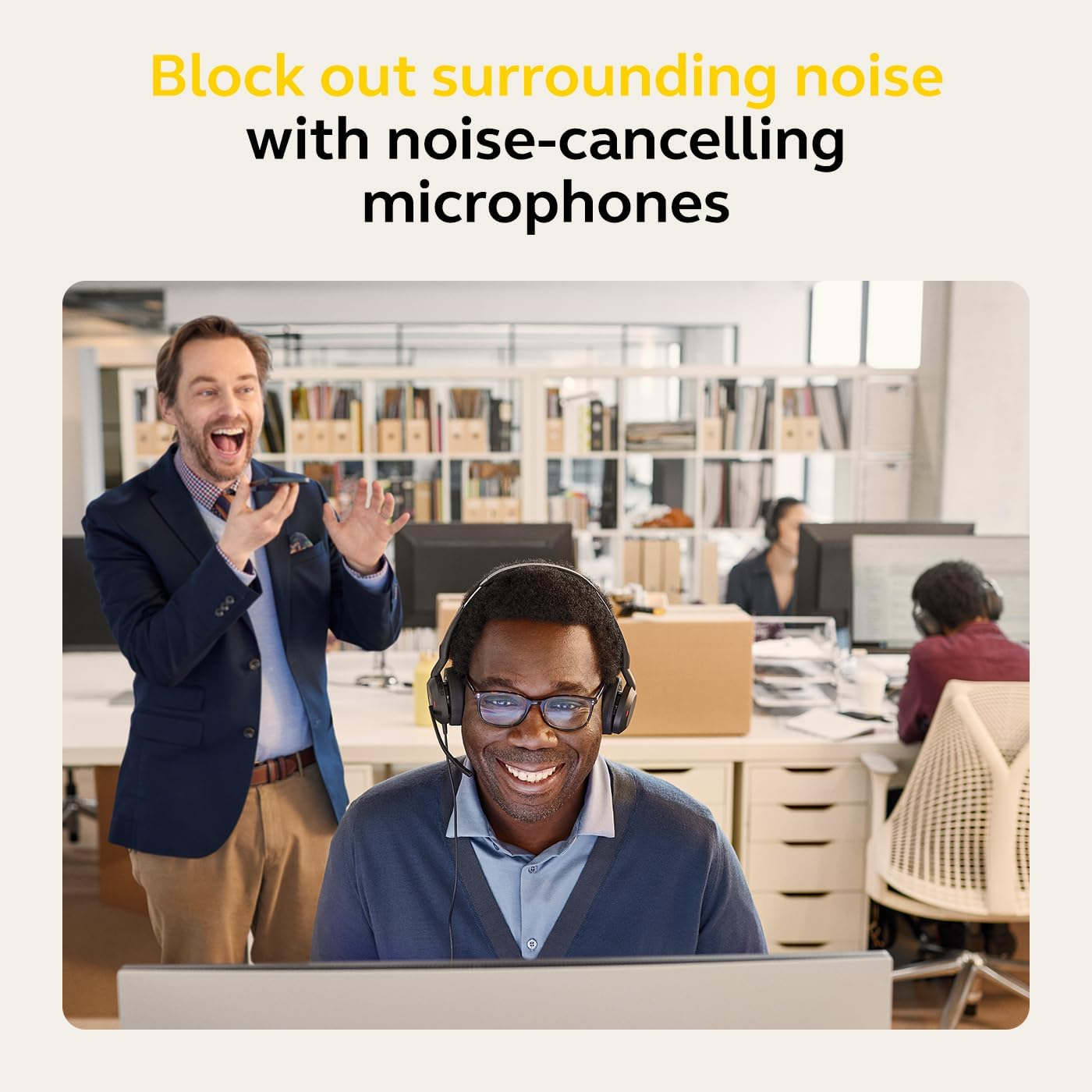 Jabra Evolve2 50 Wired Stereo Headset with Jabra Aircomfort Technology, Noise-Cancelling Mics, and Active Noise Cancellation - Works with All Leading UC Platforms Such as Zoom and Google Meet - Black image number 3