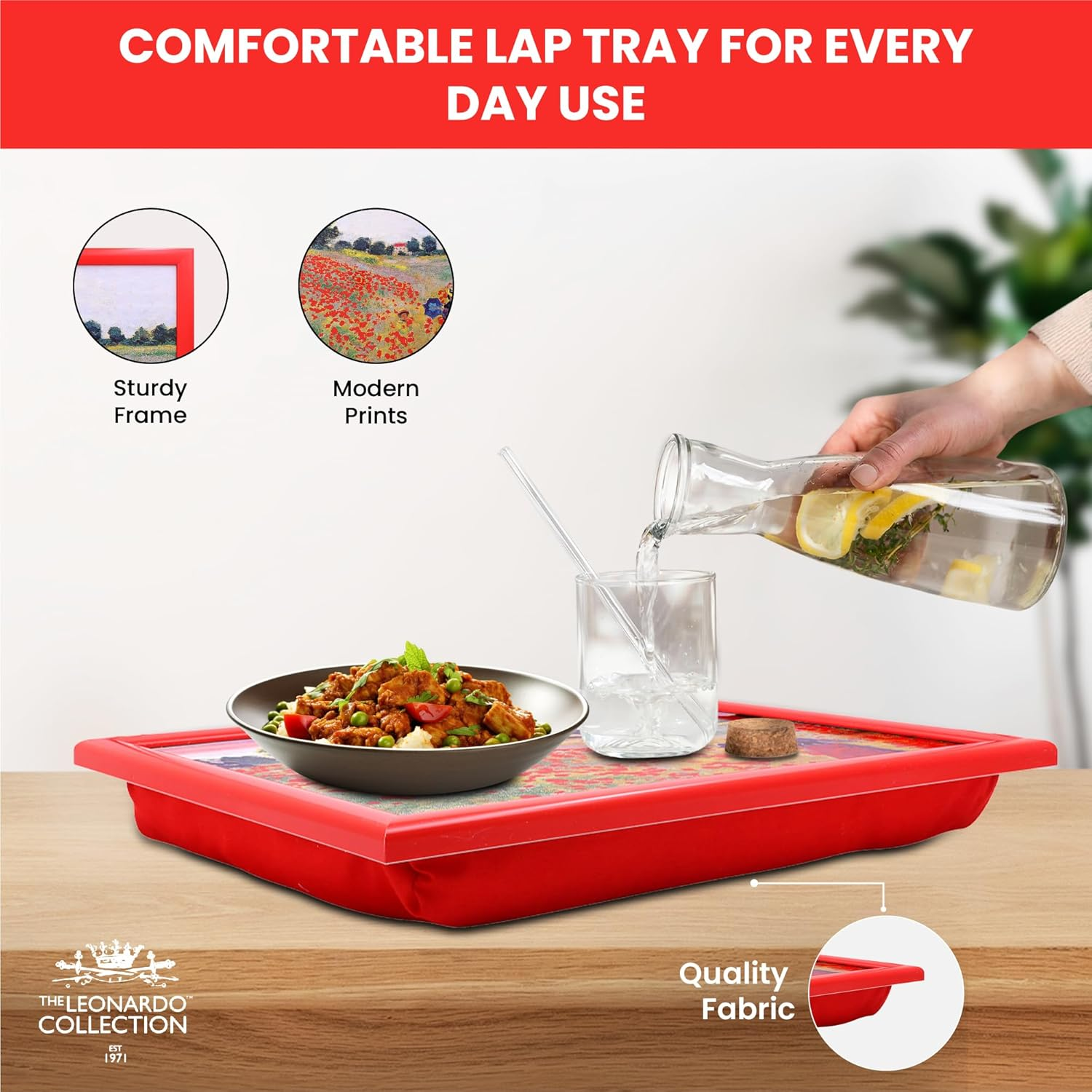 Claude Monet 'The Poppy Field near Argenteuil' Laptray for Laptops, Crafting, Sewing and Home Decor image number 1