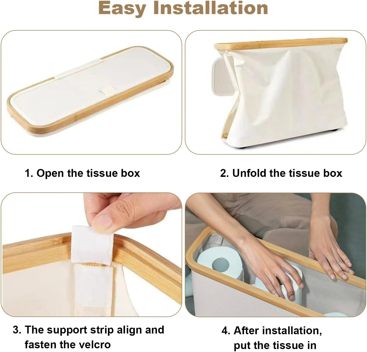 Toilet Paper Storage Basket, Toilet Paper Storage with Lid, Toilet Paper Organizer for Bathroom, Free Standing Toilet Paper Holder, Toilets Holder for up to 12 Rolls, for Bathroom (White) - Grey With Cloth Cover image number 4