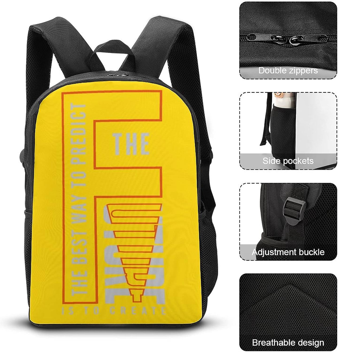 Personalise Waterproof Sports Outdoor Casual Camping Hiking Supplies Multi-Purpose Small Backpack Original Design Best Way To - Black-Style image number 6