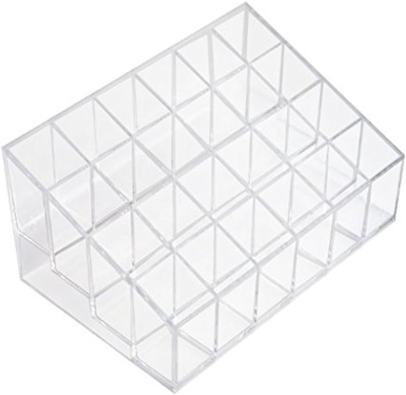 Onwon Transparent Cosmetic Makeup Organizer Clear 24 Lattices Lipsticks Cosmetic Lotion Makeup Organizer Storage Display Holder Stand image number 1