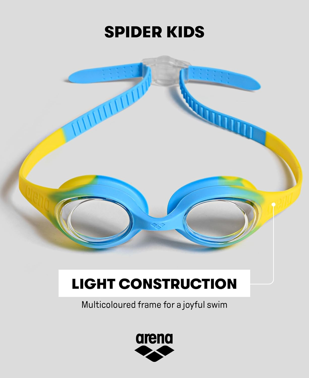 ARENA Spider Kids Goggles, for Children Age 2-5, Unisex Design with Soft Hypoallergenic Silicone Seals, Adjustable Strap, Anti-Fog & UV Protection image number 6