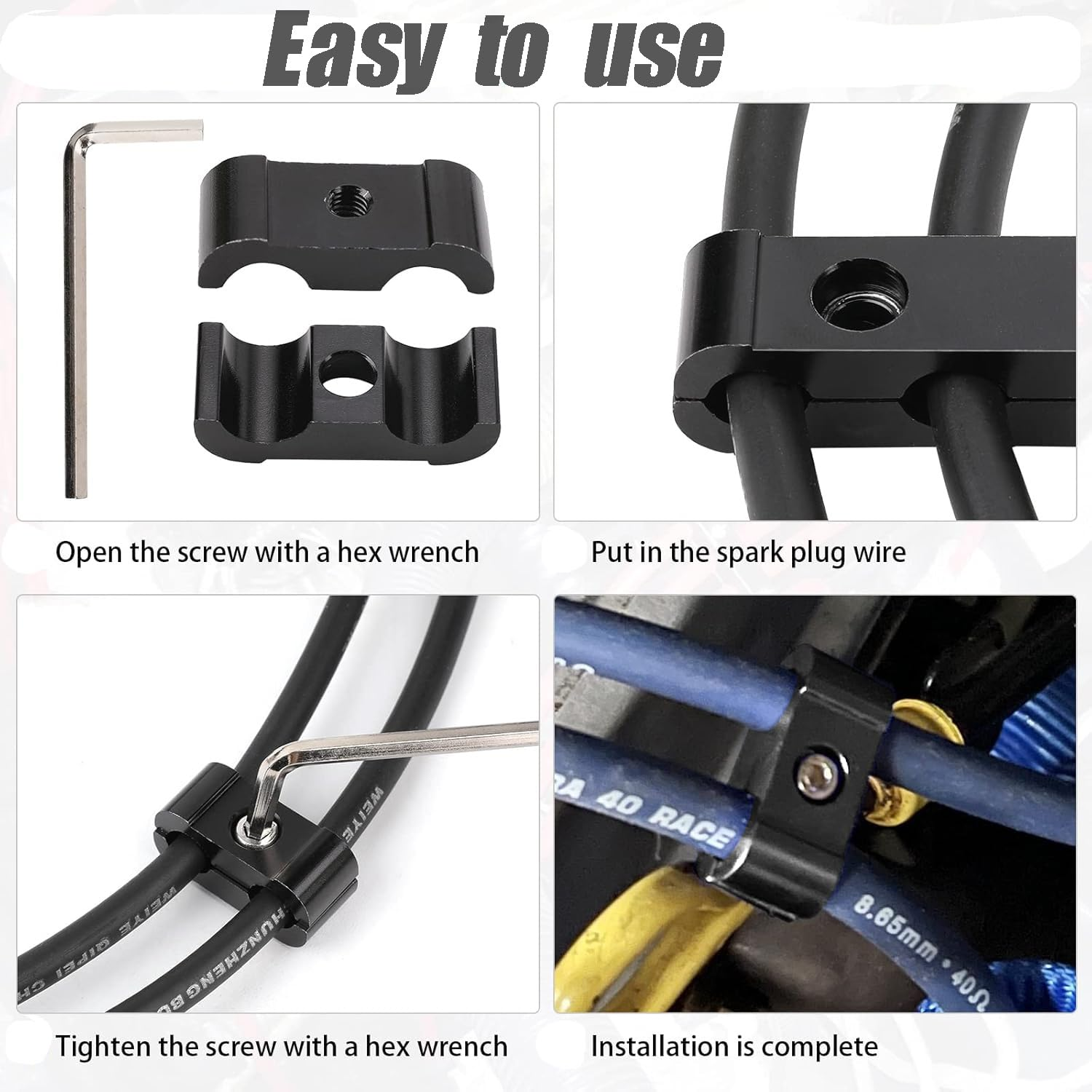 6Pcs Spark Plug Wire for Separator Car Modification Ignition Wire Clip, Wire Clip, Separation Wire, Car Spark Plug Wire, Separator, Splitter, 7MM, 8MM image number 6