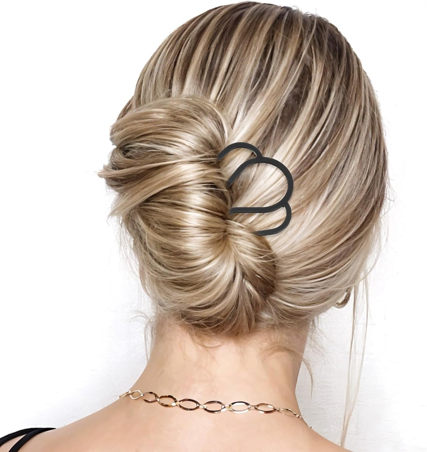 Heclia Pack of 8 U-Shaped Metal Hair Forks for Updo Bun French Twists Non-Slip Hair Accessories for Women Girls for Thick Fine Hair Weddings Everyday Elegant French Hair Comb image number 1