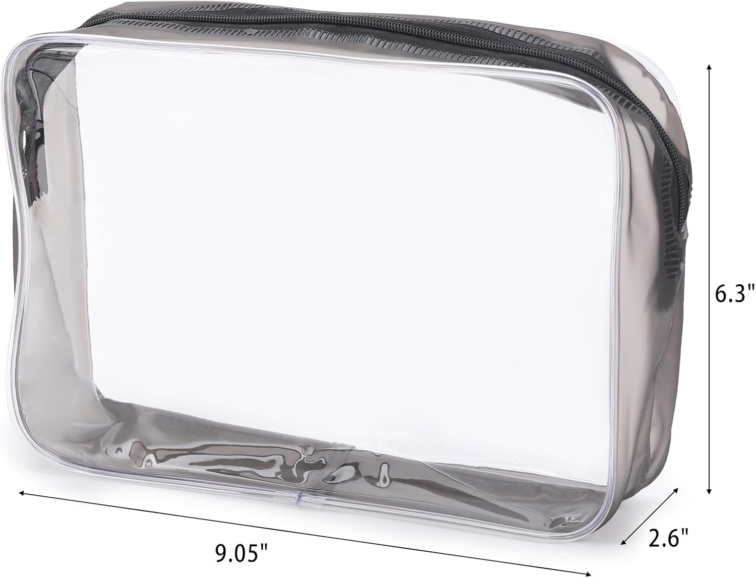 Tbestmax 10 Pcs Clear Cosmetic Bags Makeup Bags Portable Waterproof Travel Toiletry Bags Organizer, Large - Matte Black, Large, Minimalist image number 1