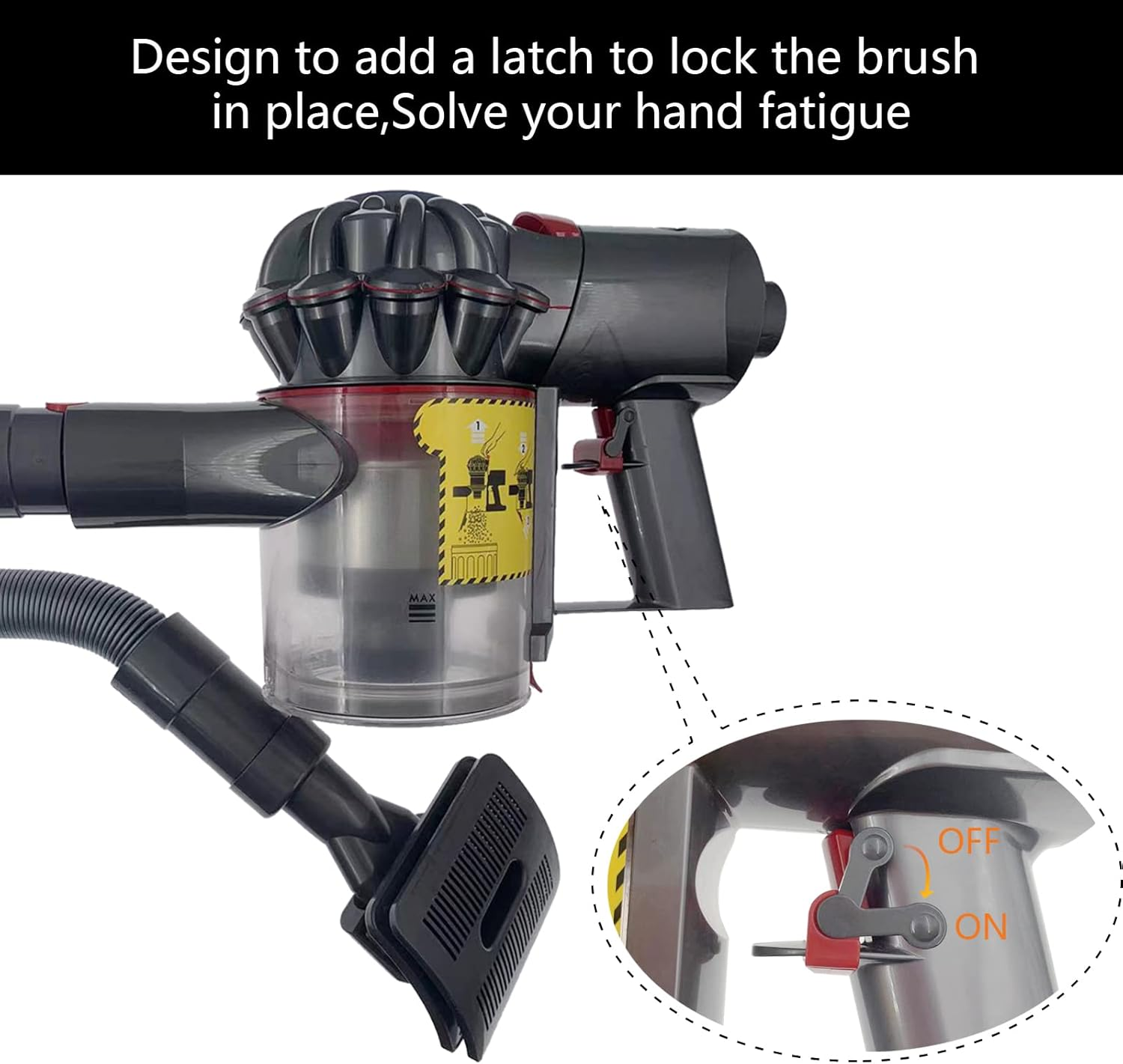 Groom Tool Attachments Brush with Trigger Lock & 24In Extension Vacuum Hose,Pet Dog Grooming Brush Compatible with Dyson V7 V8 V10 V11 V12 V15 Vacuum-4Pcs image number 5